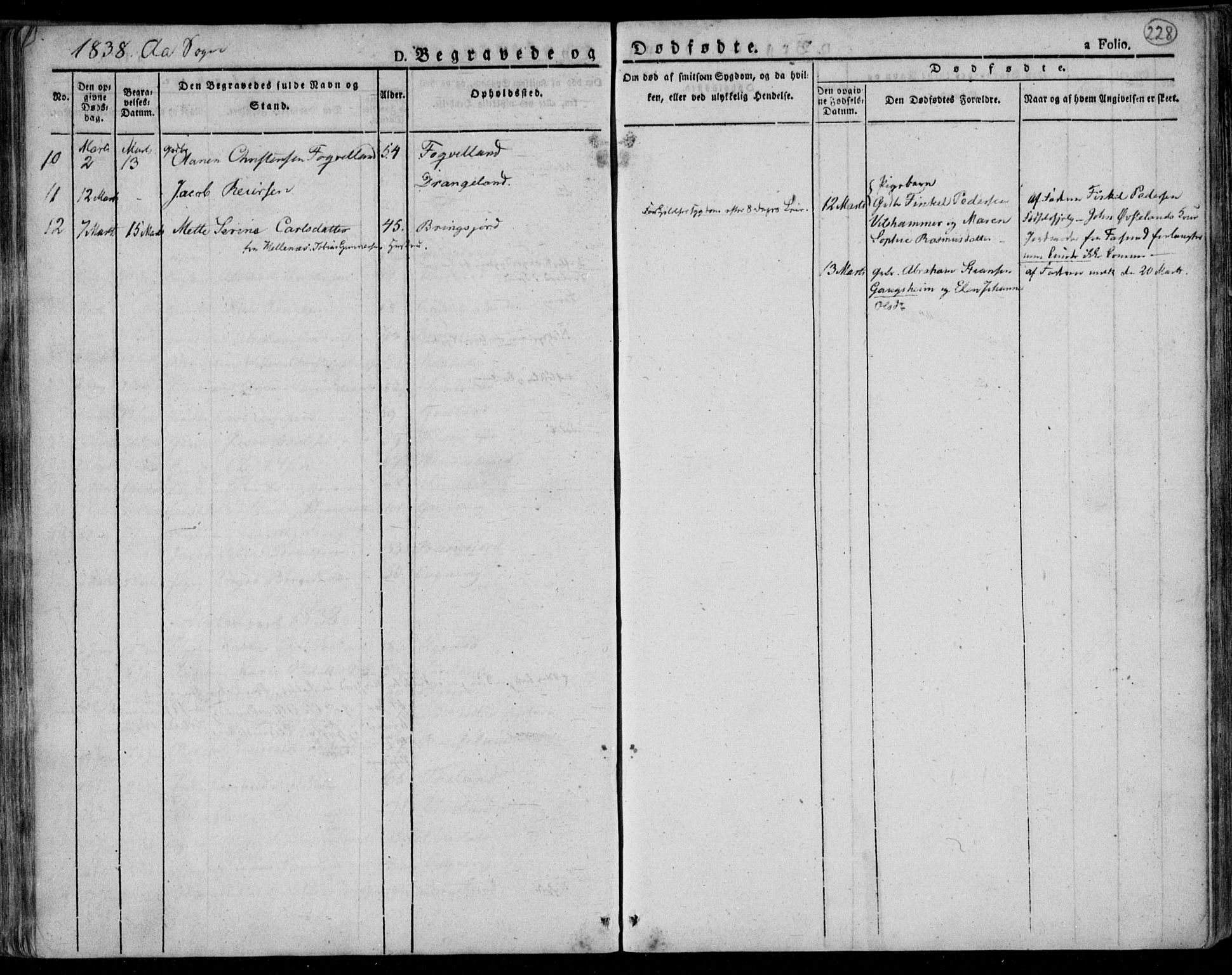 Lyngdal sokneprestkontor, AV/SAK-1111-0029/F/Fa/Fac/L0007: Parish register (official) no. A 7, 1825-1838, p. 228