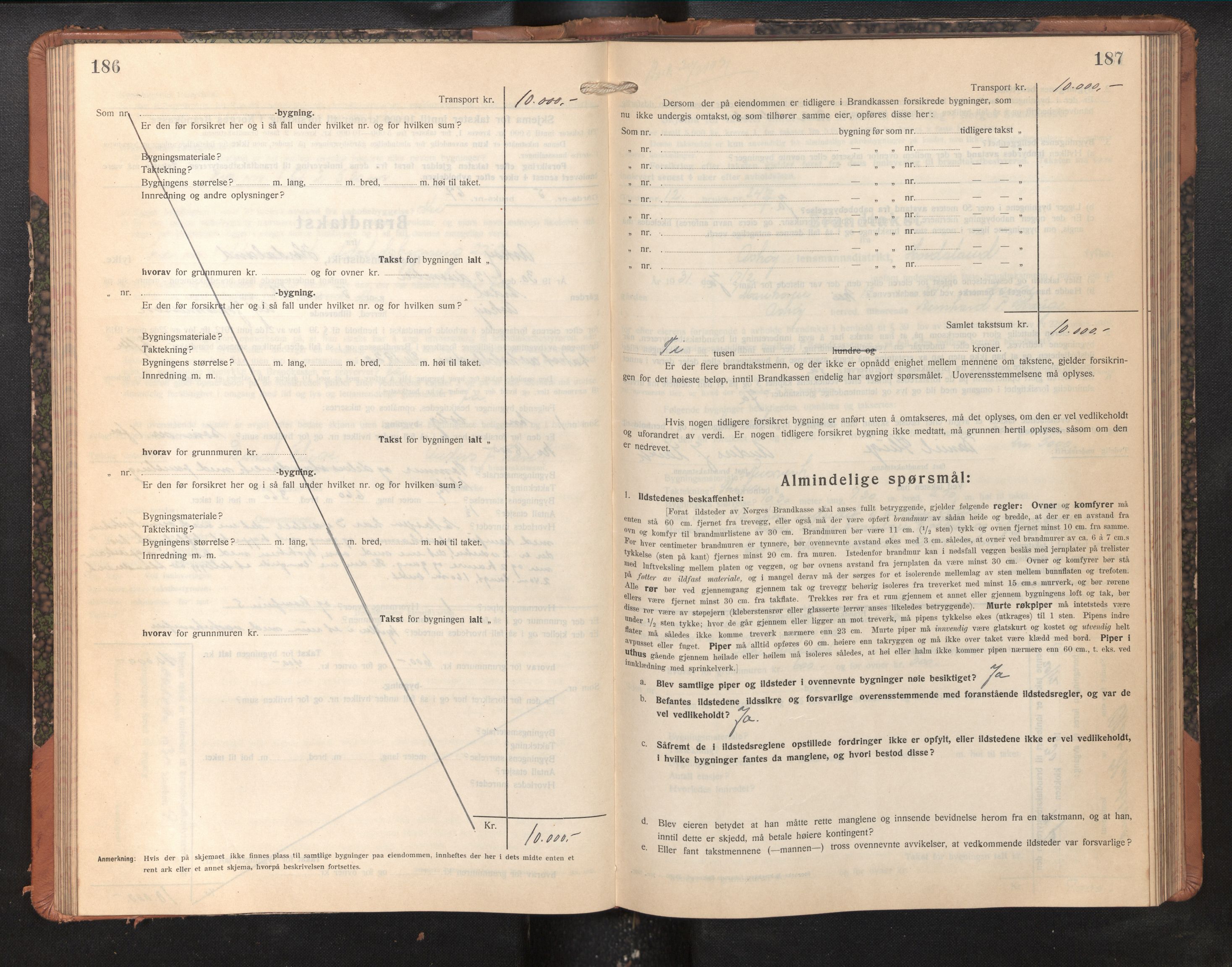 Lensmannen i Askøy, AV/SAB-A-31001/0012/L0009: Branntakstprotokoll, skjematakst, 1927-1934, p. 186-187