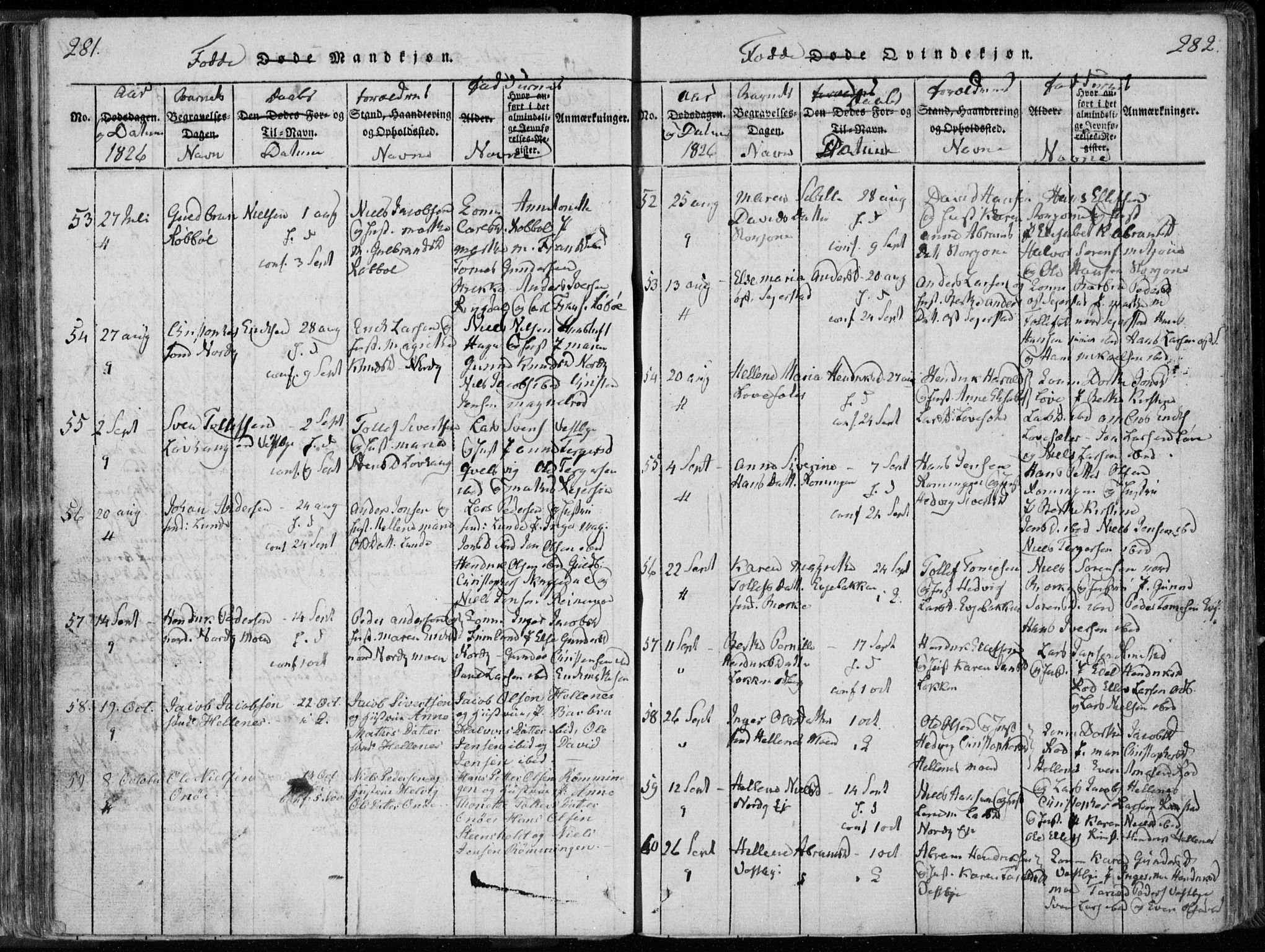 Hedrum kirkebøker, AV/SAKO-A-344/F/Fa/L0004: Parish register (official) no. I 4, 1817-1835, p. 281-282