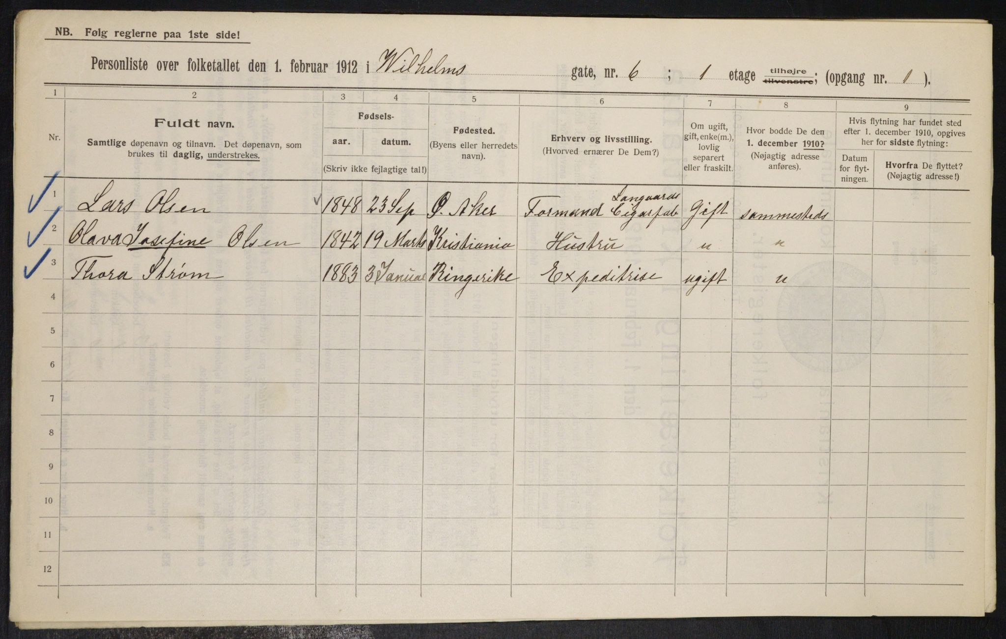 OBA, Municipal Census 1912 for Kristiania, 1912, p. 128221