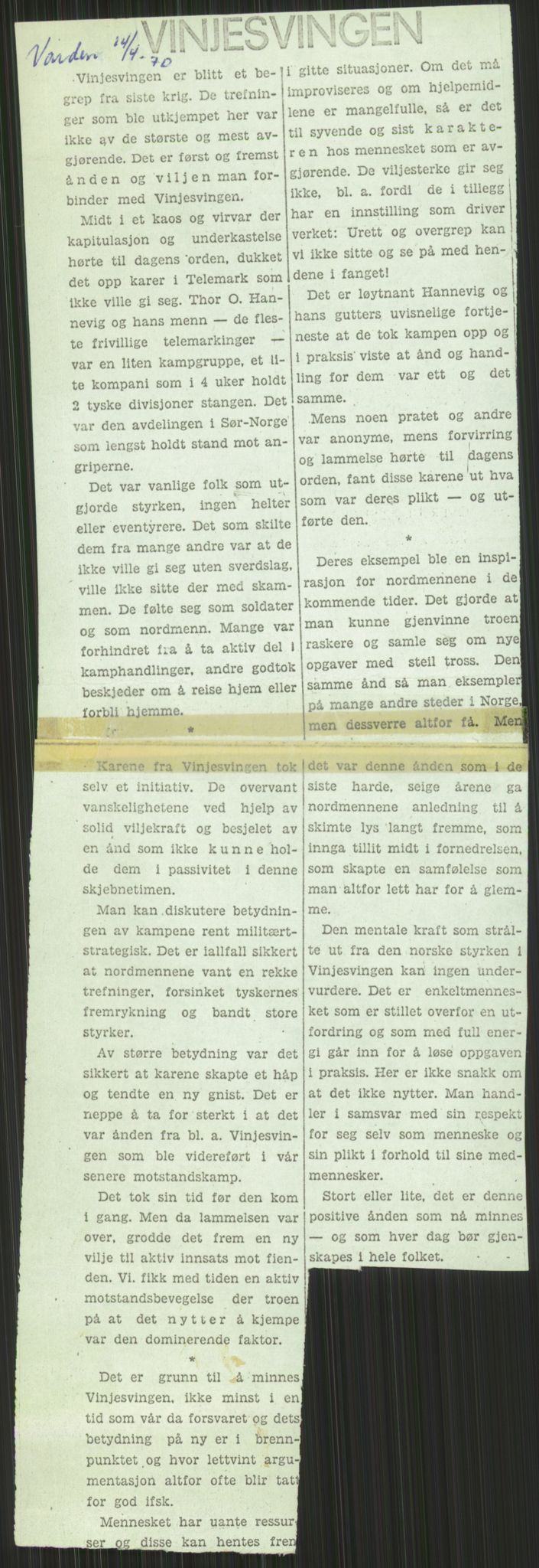 Forsvaret, Forsvarets krigshistoriske avdeling, AV/RA-RAFA-2017/Y/Yb/L0053: II-C-11-130  -  1. Divisjon, 1940, p. 11