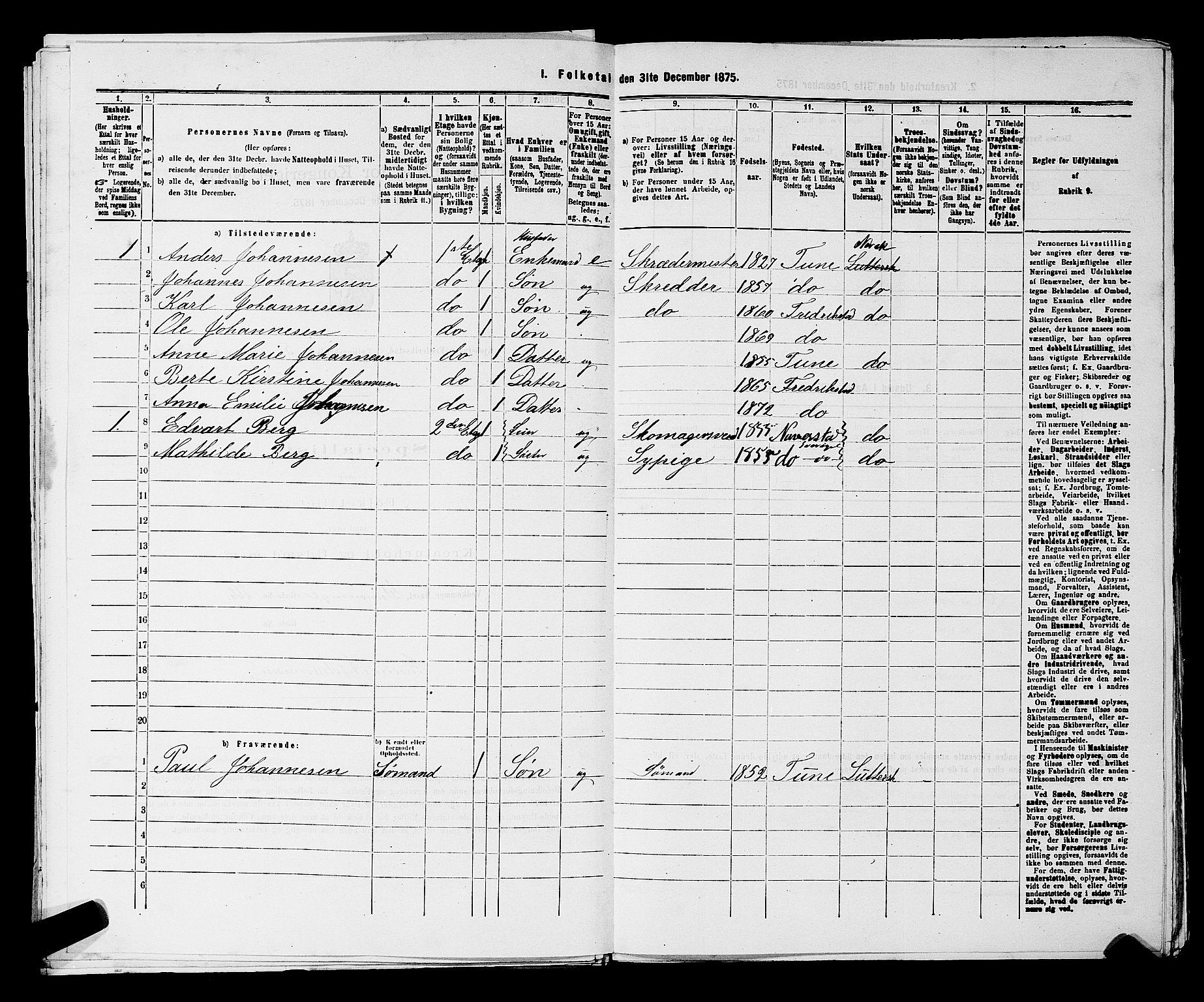 RA, 1875 census for 0103B Fredrikstad/Fredrikstad, 1875, p. 892