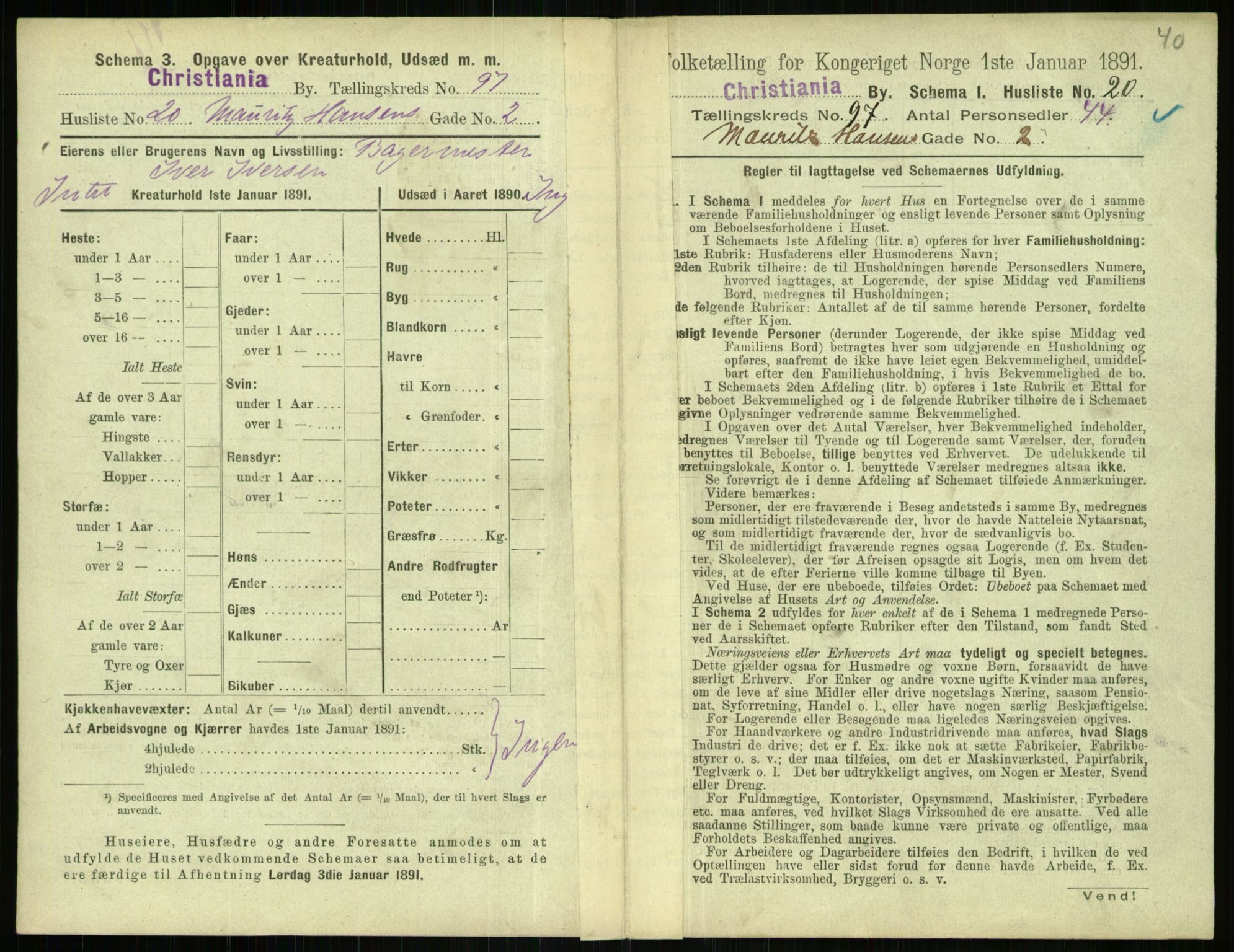 RA, 1891 census for 0301 Kristiania, 1891, p. 46870