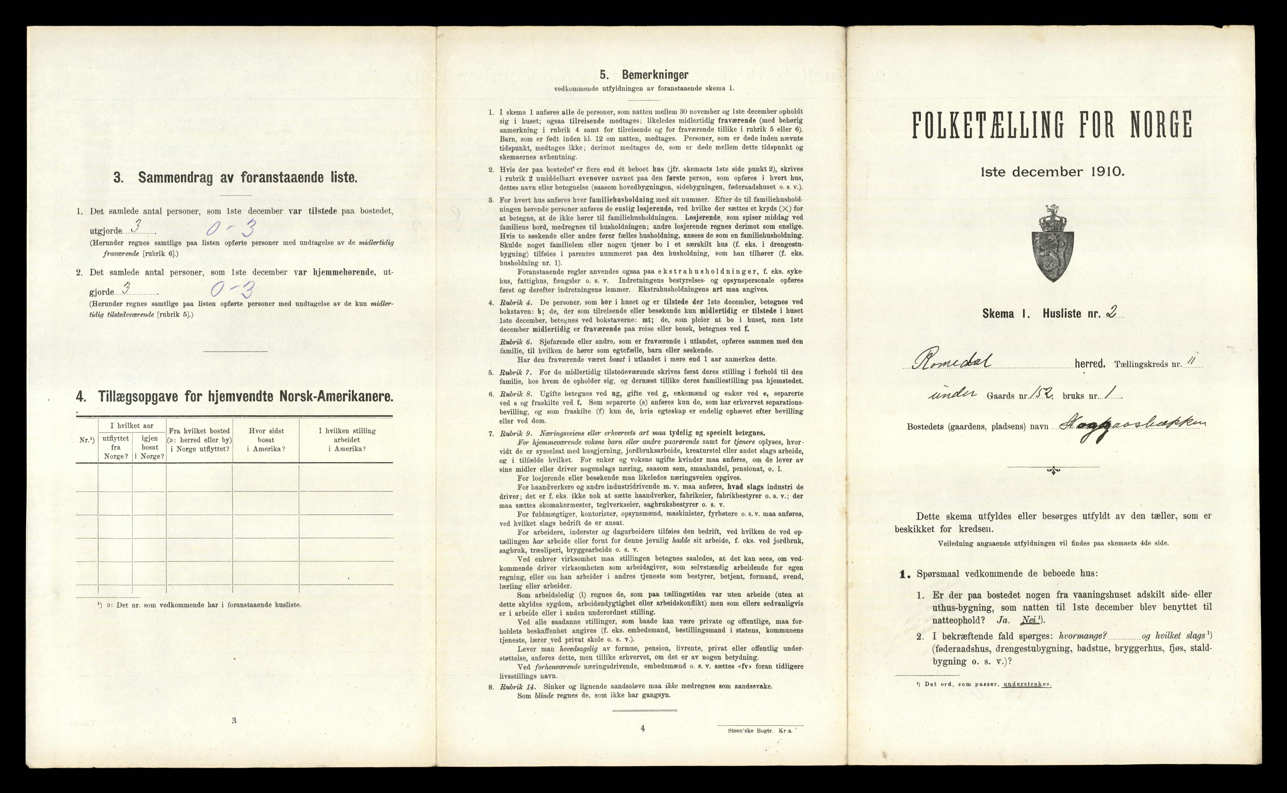 RA, 1910 census for Romedal, 1910, p. 1679