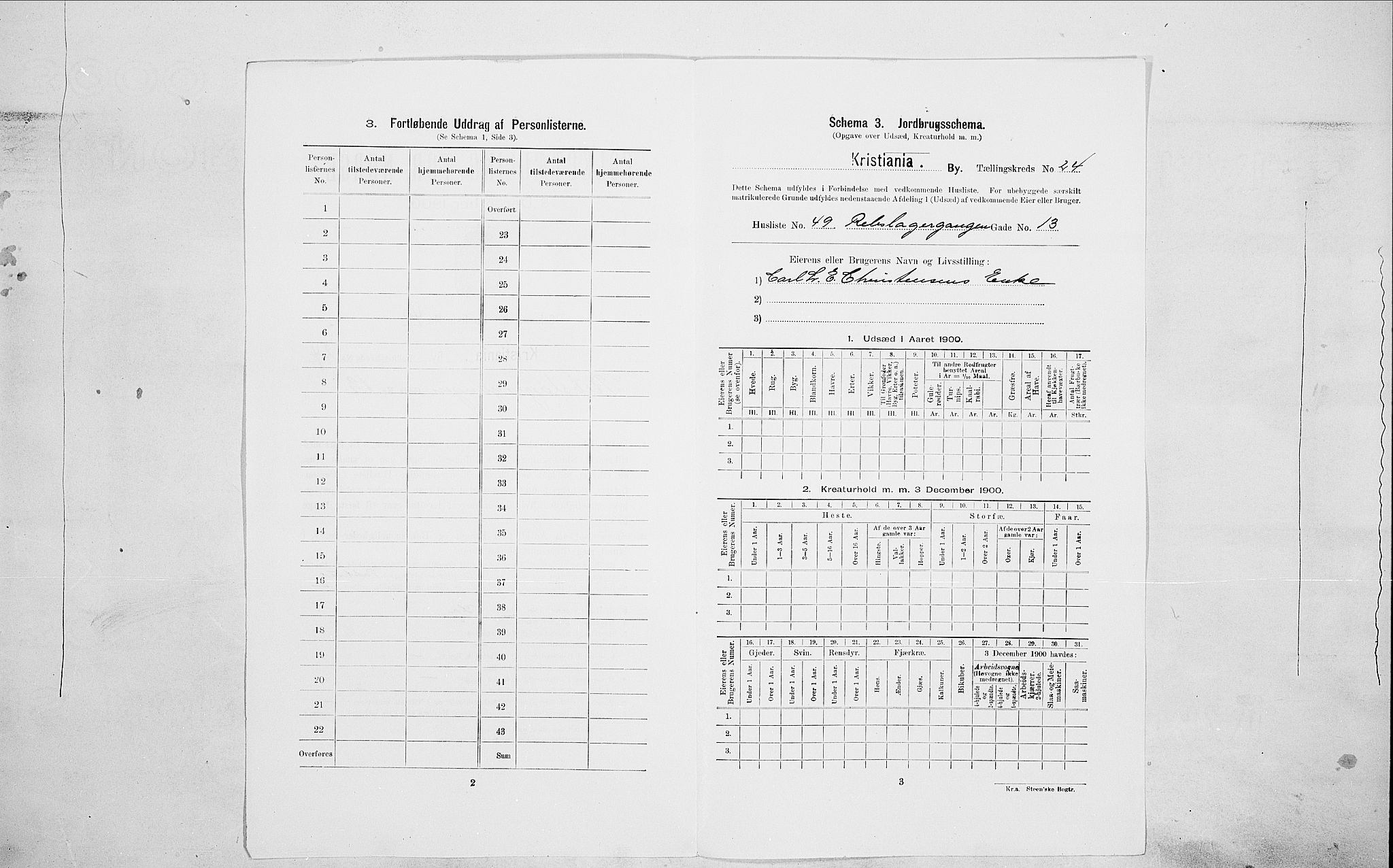 SAO, 1900 census for Kristiania, 1900, p. 74445