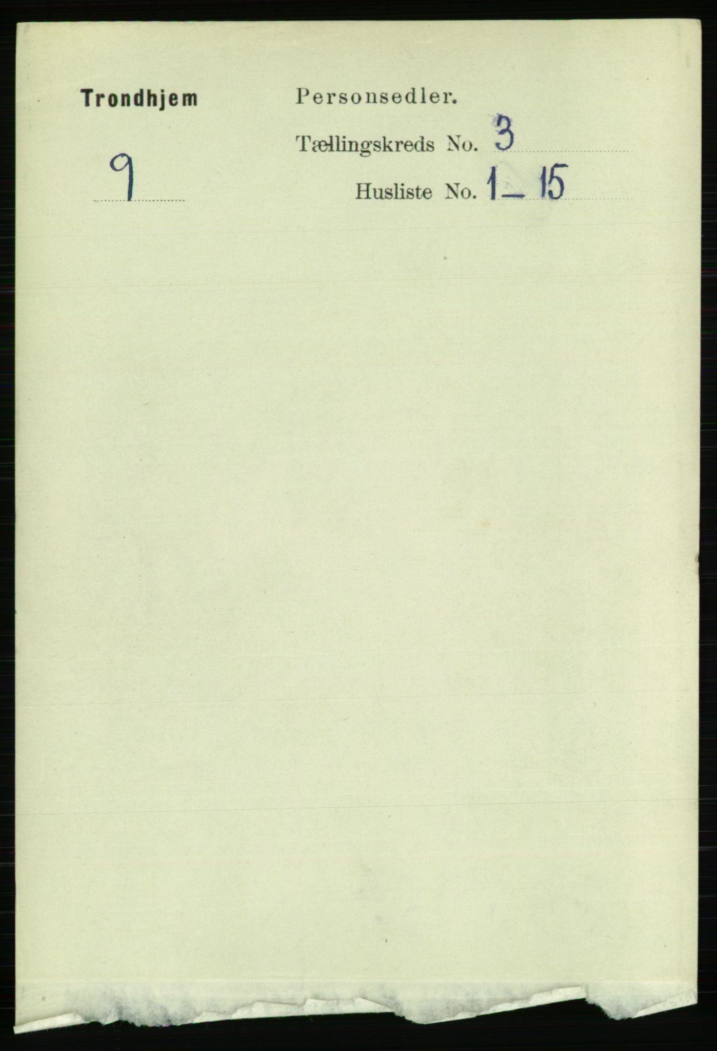 RA, 1891 census for 1601 Trondheim, 1891, p. 3722