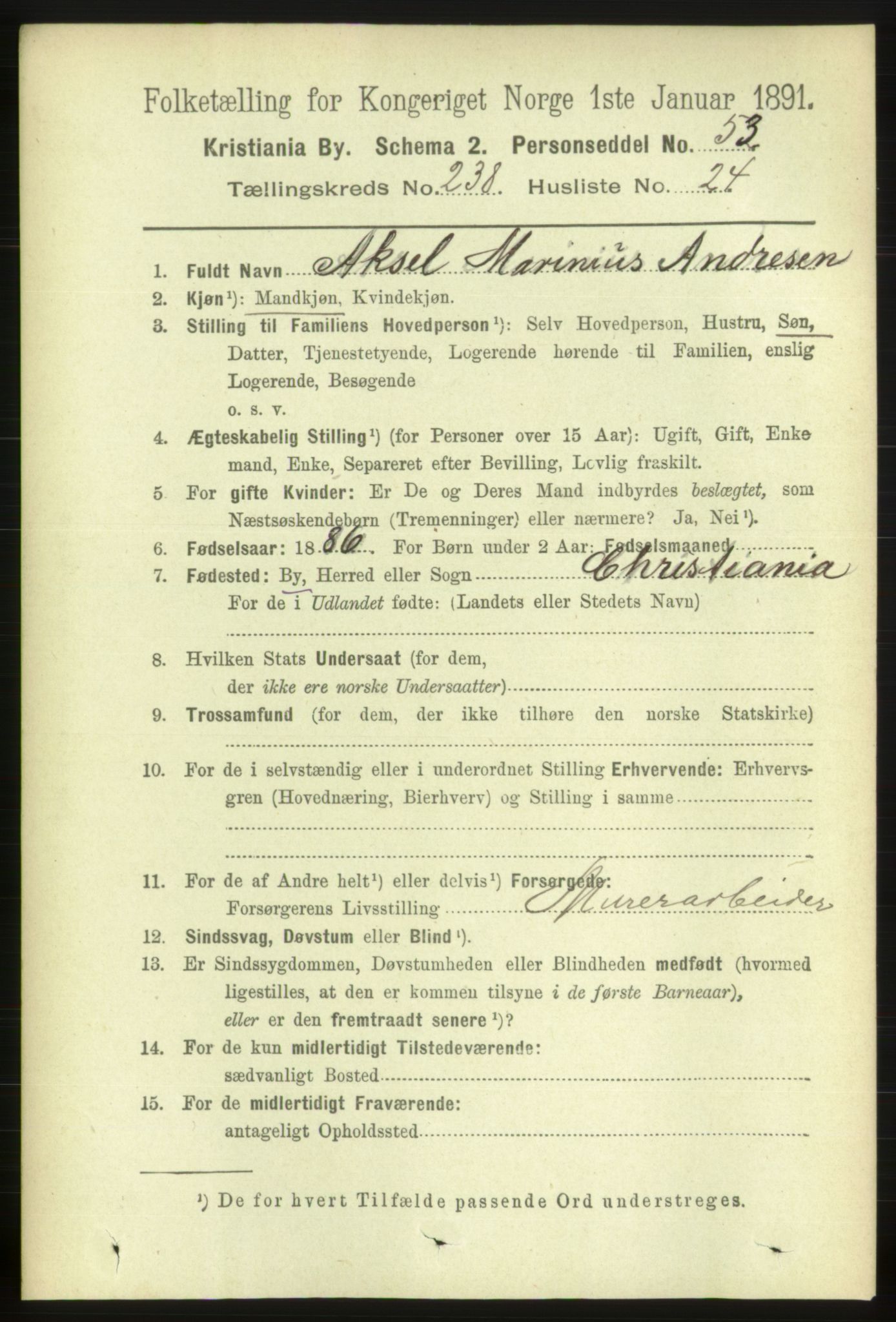 RA, 1891 census for 0301 Kristiania, 1891, p. 145172