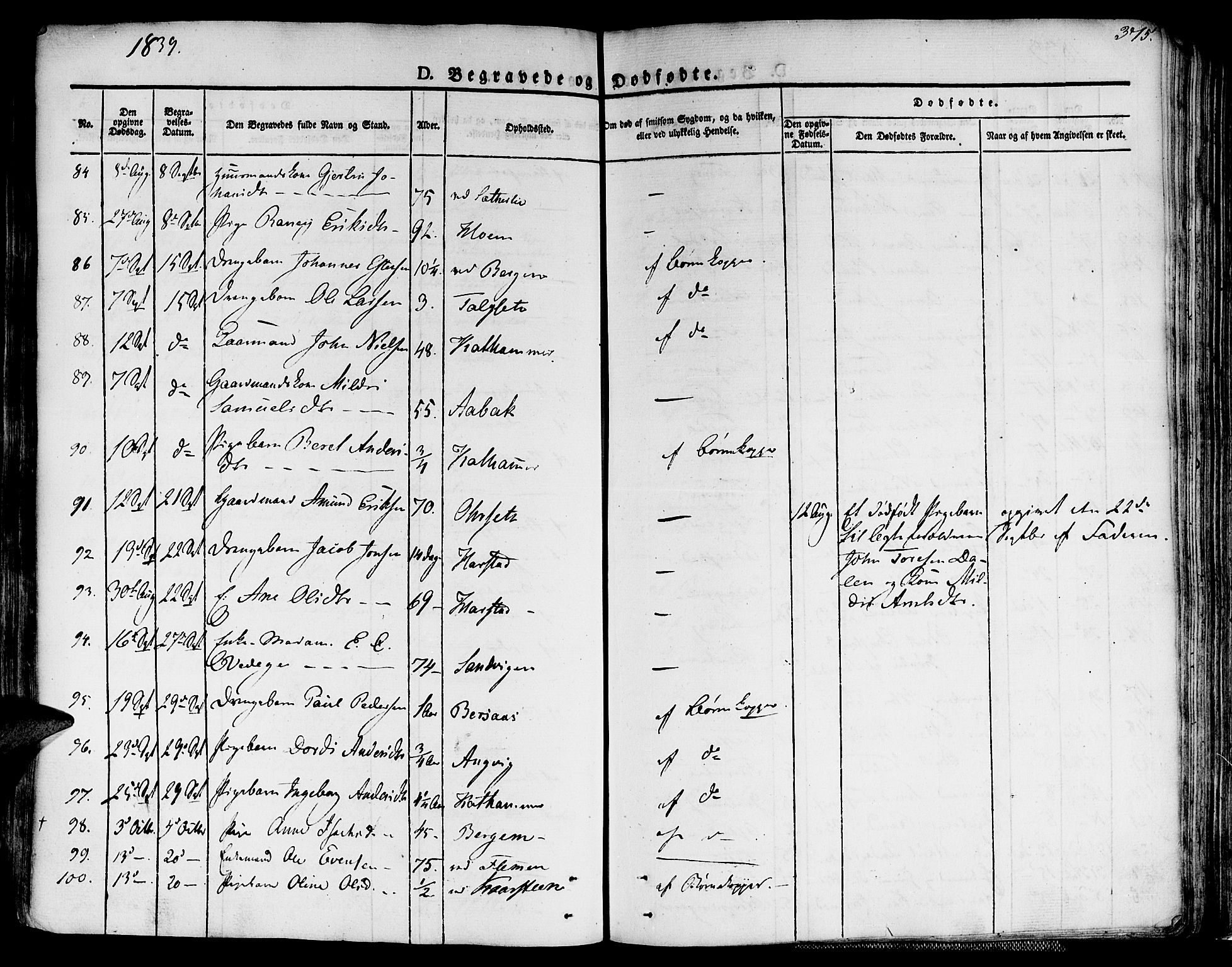 Ministerialprotokoller, klokkerbøker og fødselsregistre - Møre og Romsdal, SAT/A-1454/586/L0983: Parish register (official) no. 586A09, 1829-1843, p. 375