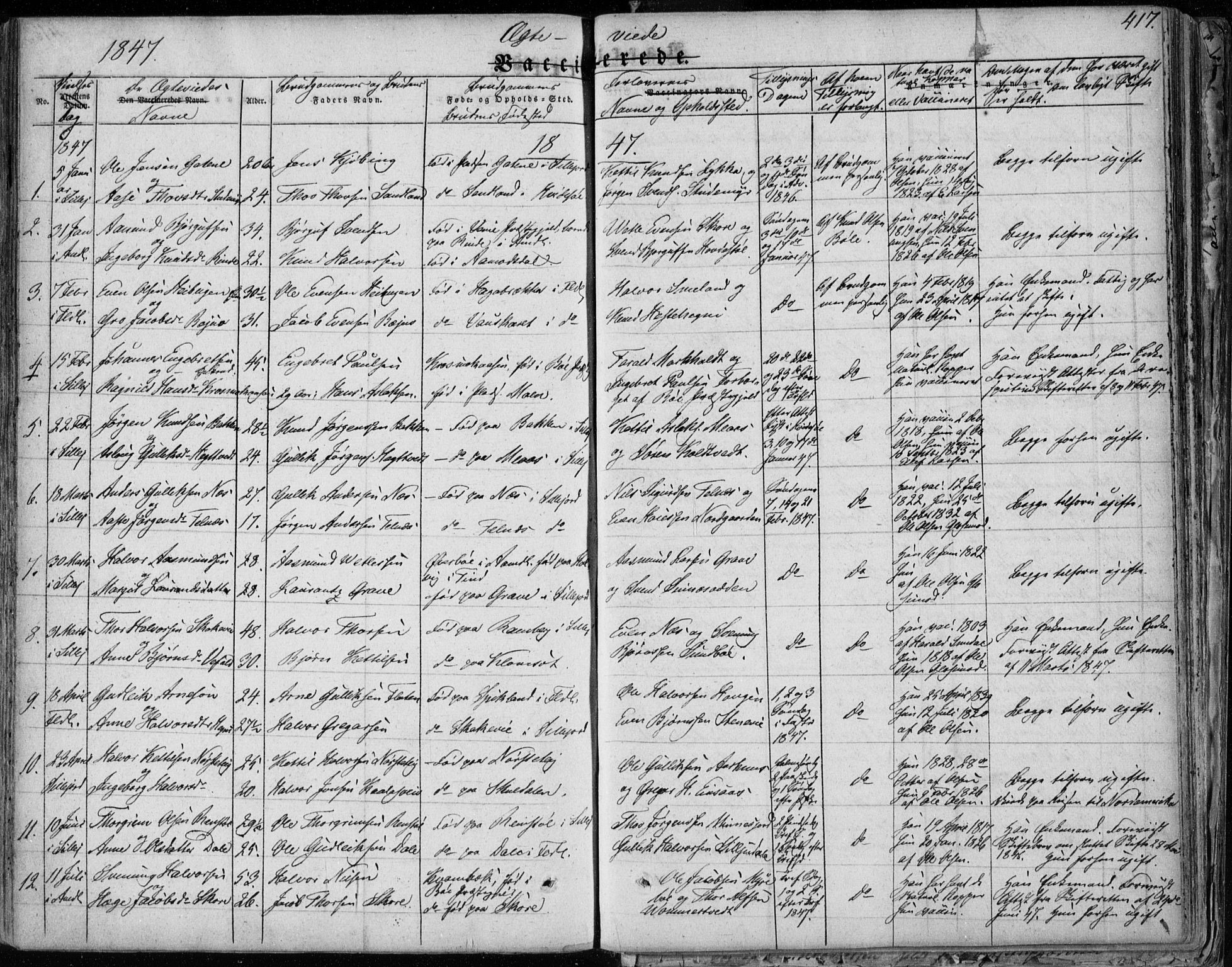 Seljord kirkebøker, SAKO/A-20/F/Fa/L0011: Parish register (official) no. I 11, 1831-1849, p. 417