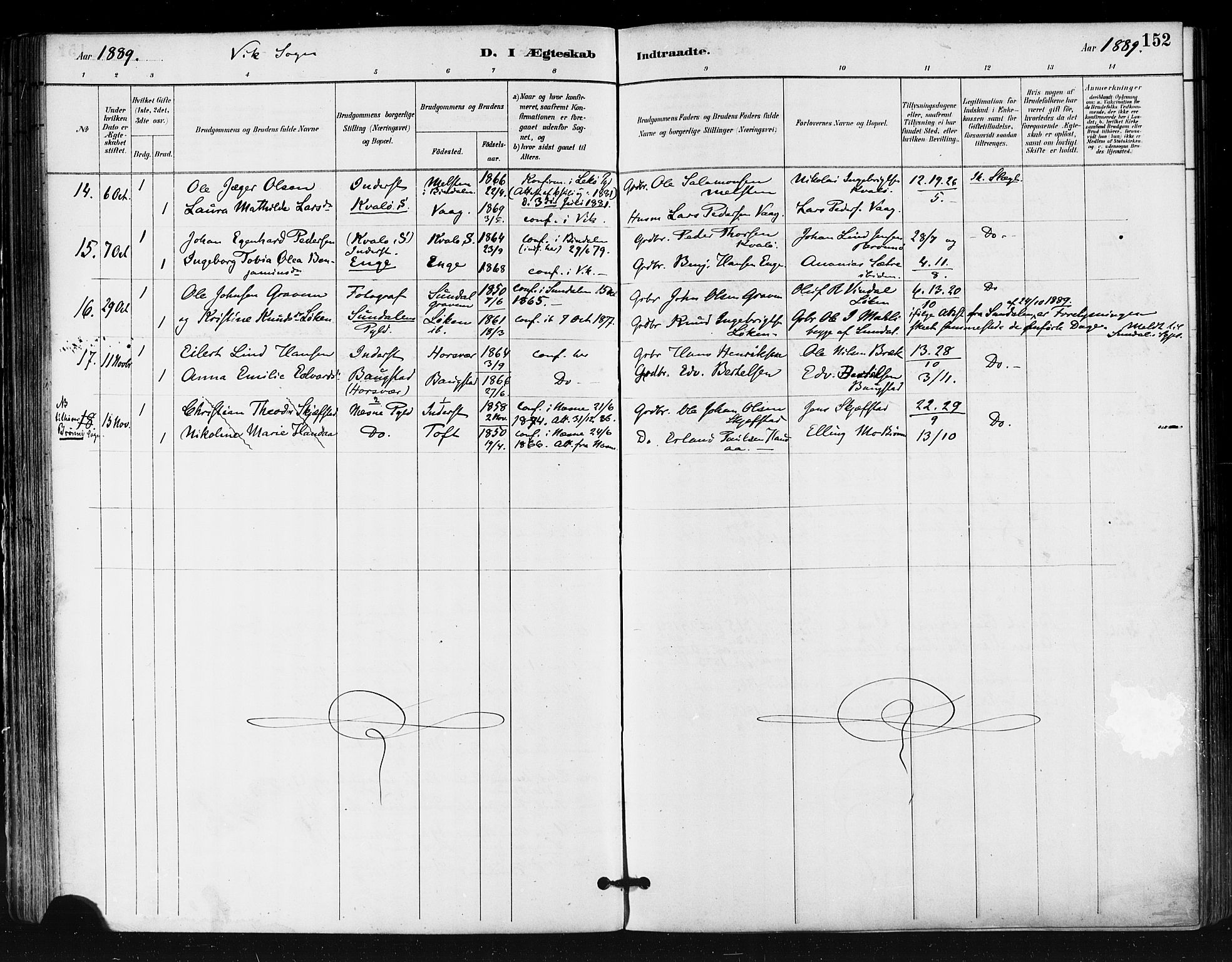 Ministerialprotokoller, klokkerbøker og fødselsregistre - Nordland, AV/SAT-A-1459/812/L0178: Parish register (official) no. 812A07, 1886-1900, p. 152