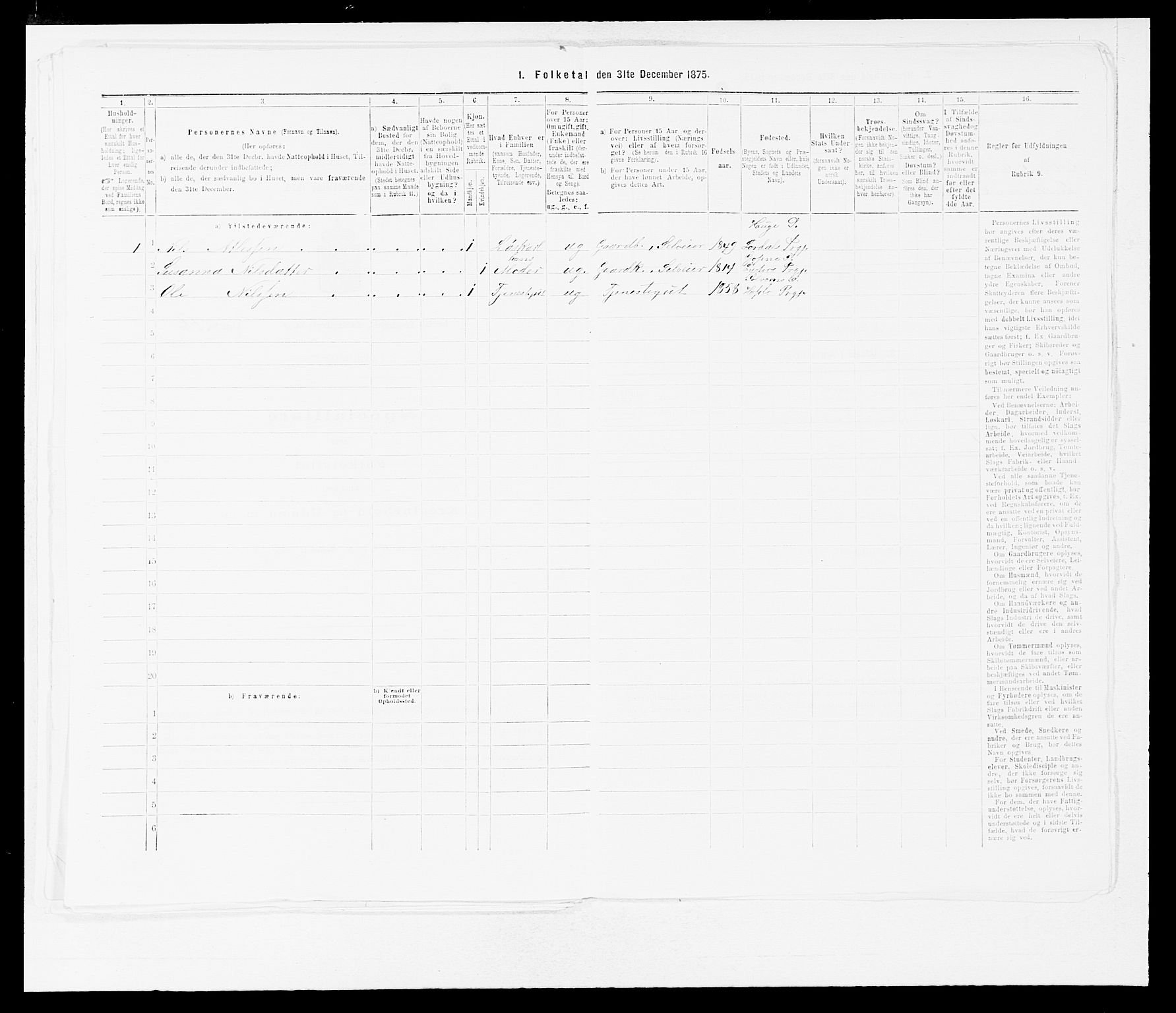 SAB, 1875 census for 1422P Lærdal, 1875, p. 132