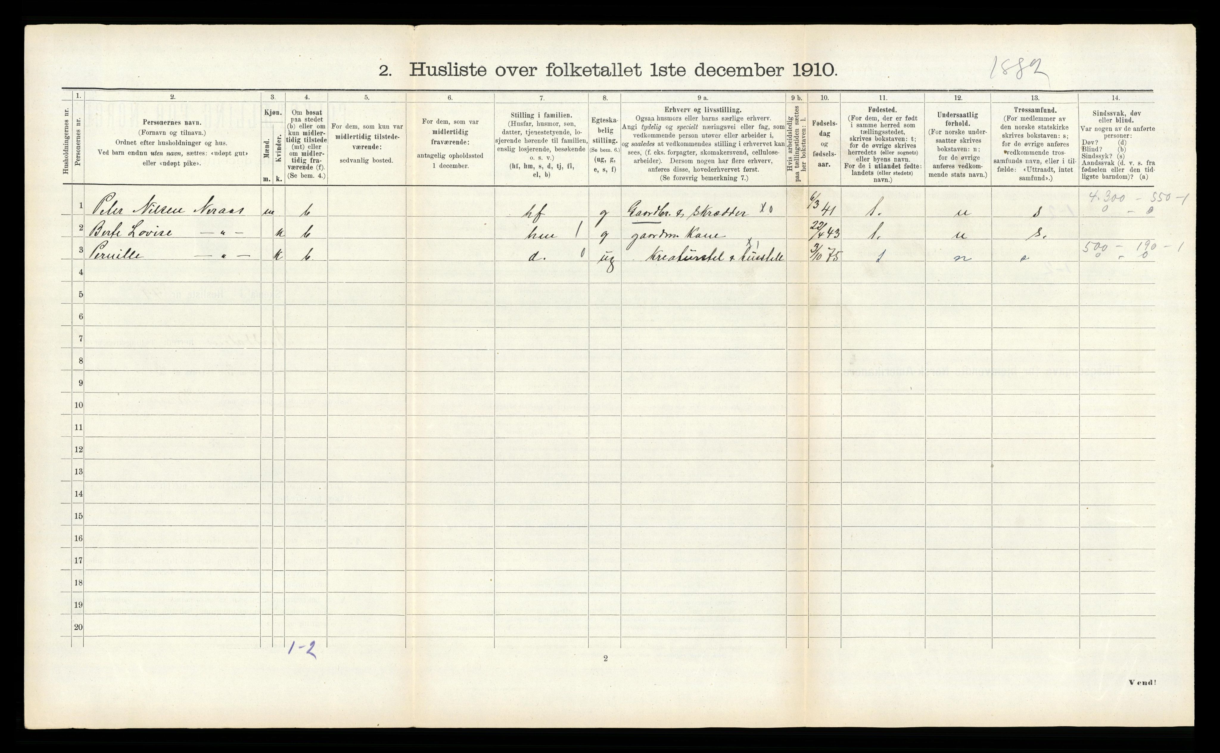 RA, 1910 census for Norddal, 1910, p. 134