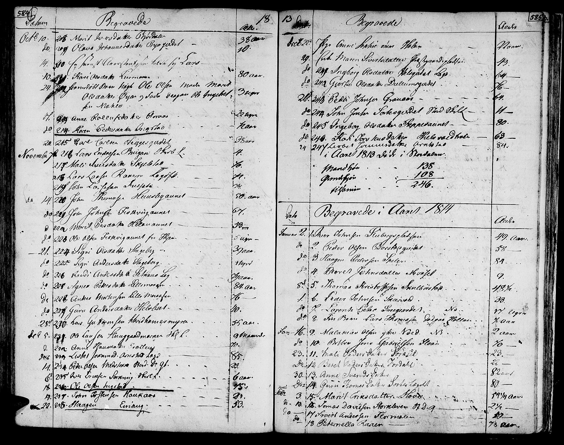 Ministerialprotokoller, klokkerbøker og fødselsregistre - Nord-Trøndelag, SAT/A-1458/709/L0060: Parish register (official) no. 709A07, 1797-1815, p. 584-585