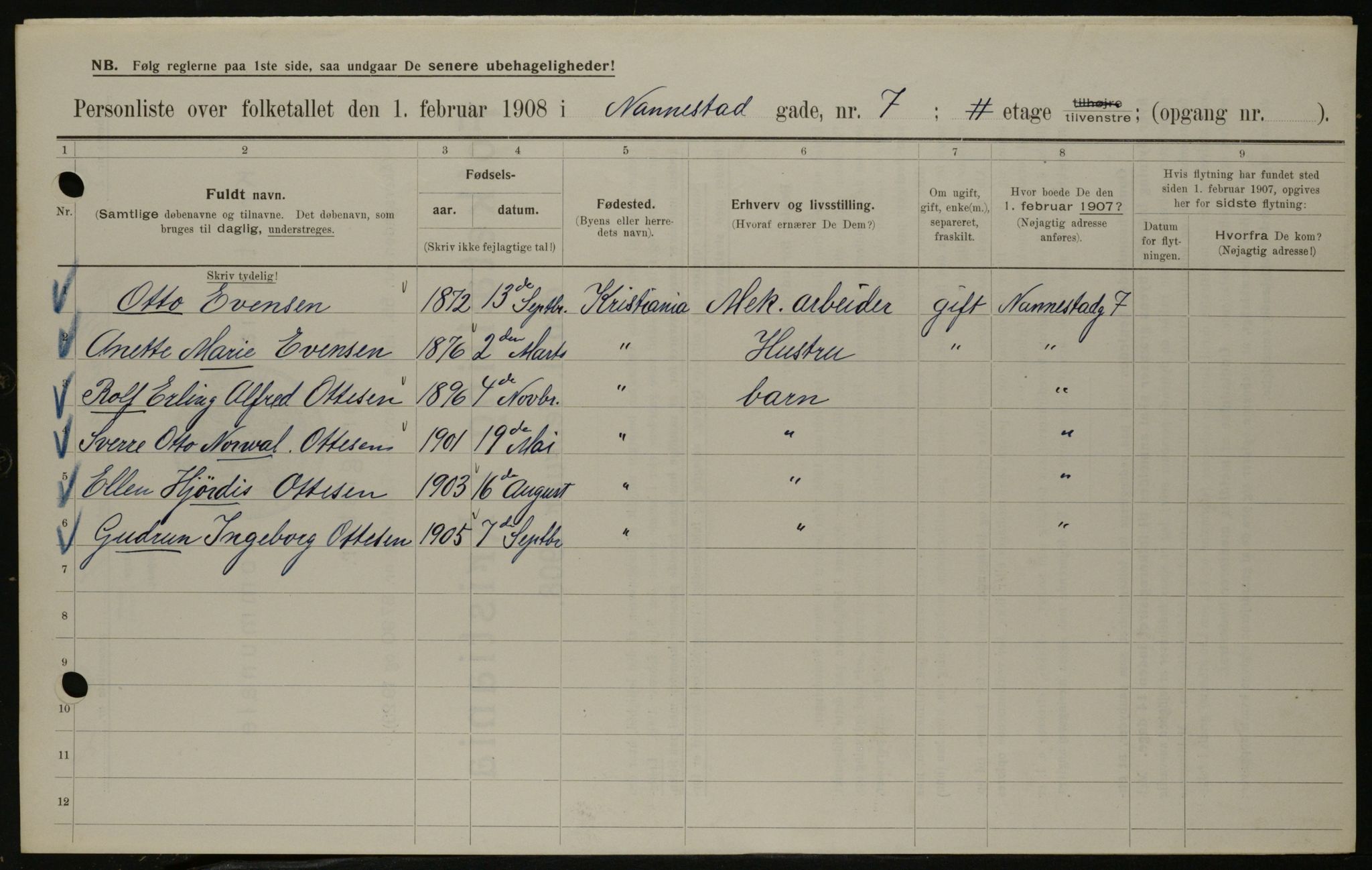 OBA, Municipal Census 1908 for Kristiania, 1908, p. 61972