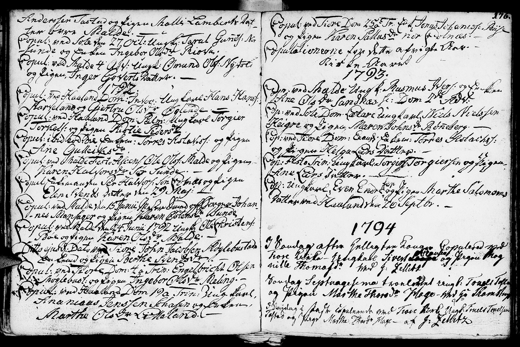 Håland sokneprestkontor, AV/SAST-A-101802/001/30BA/L0002: Parish register (official) no. A 2, 1722-1794, p. 176