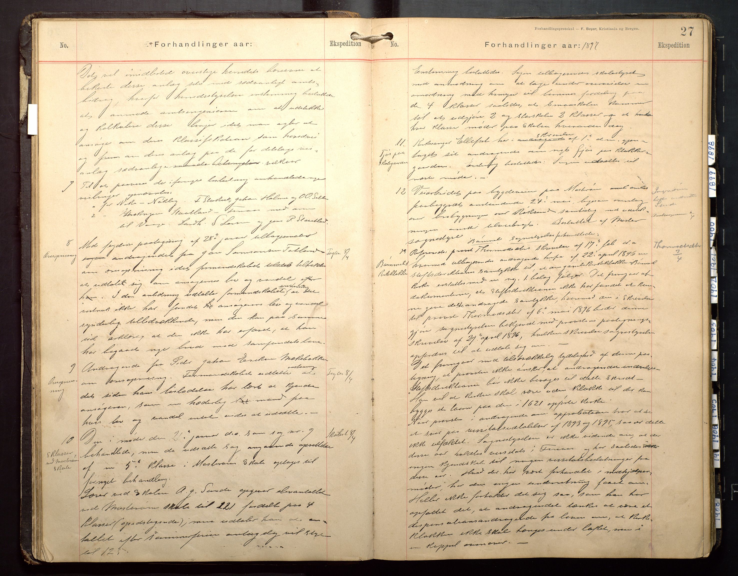 Finnaas kommune. Formannskapet, IKAH/1218a-021/A/Aa/L0003: Møtebok for formannskap, heradsstyre og soknestyre, 1896-1908, p. 27