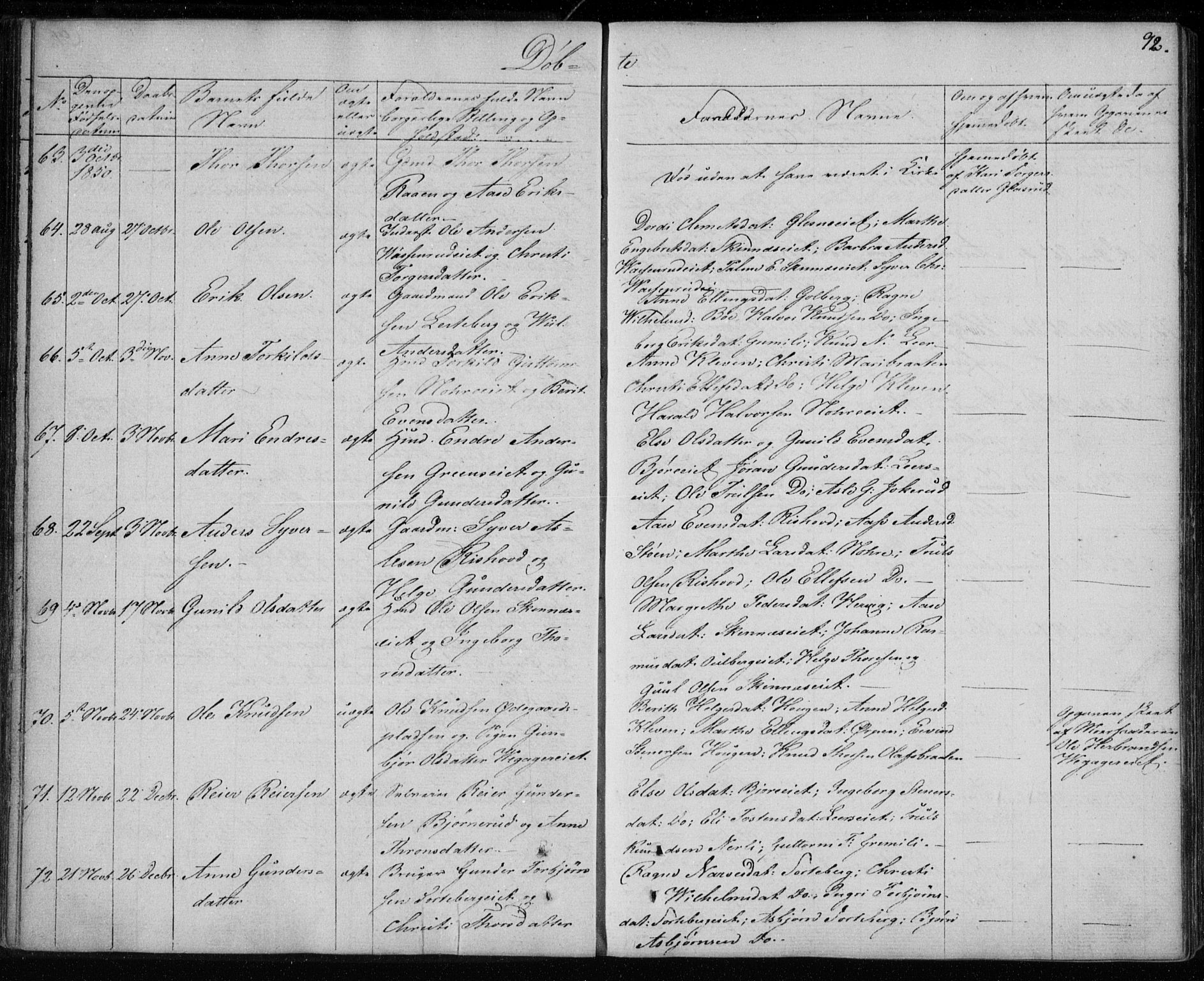 Krødsherad kirkebøker, AV/SAKO-A-19/F/Fa/L0002: Parish register (official) no. 2, 1829-1851, p. 92