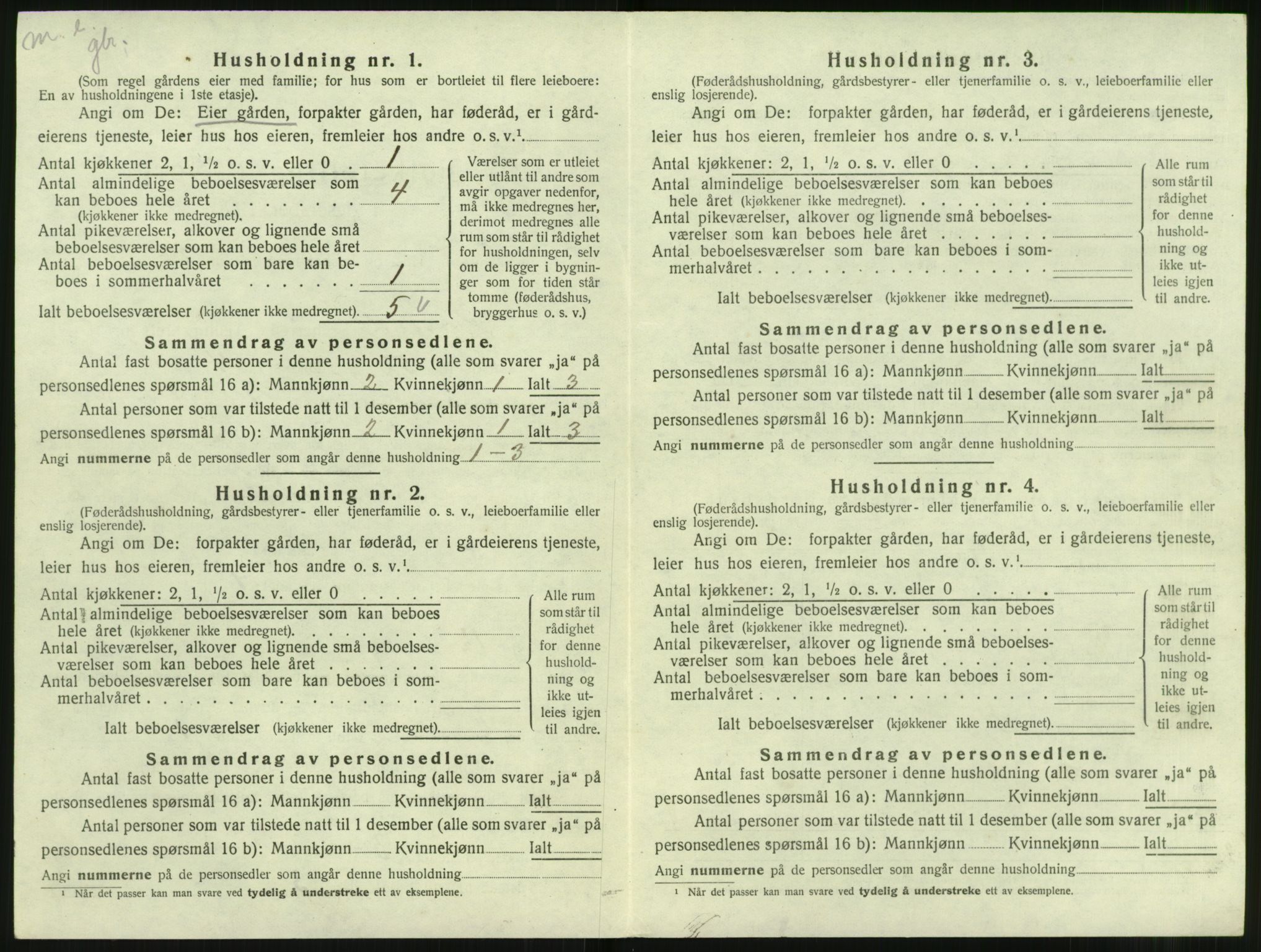 SAT, 1920 census for Hareid, 1920, p. 332