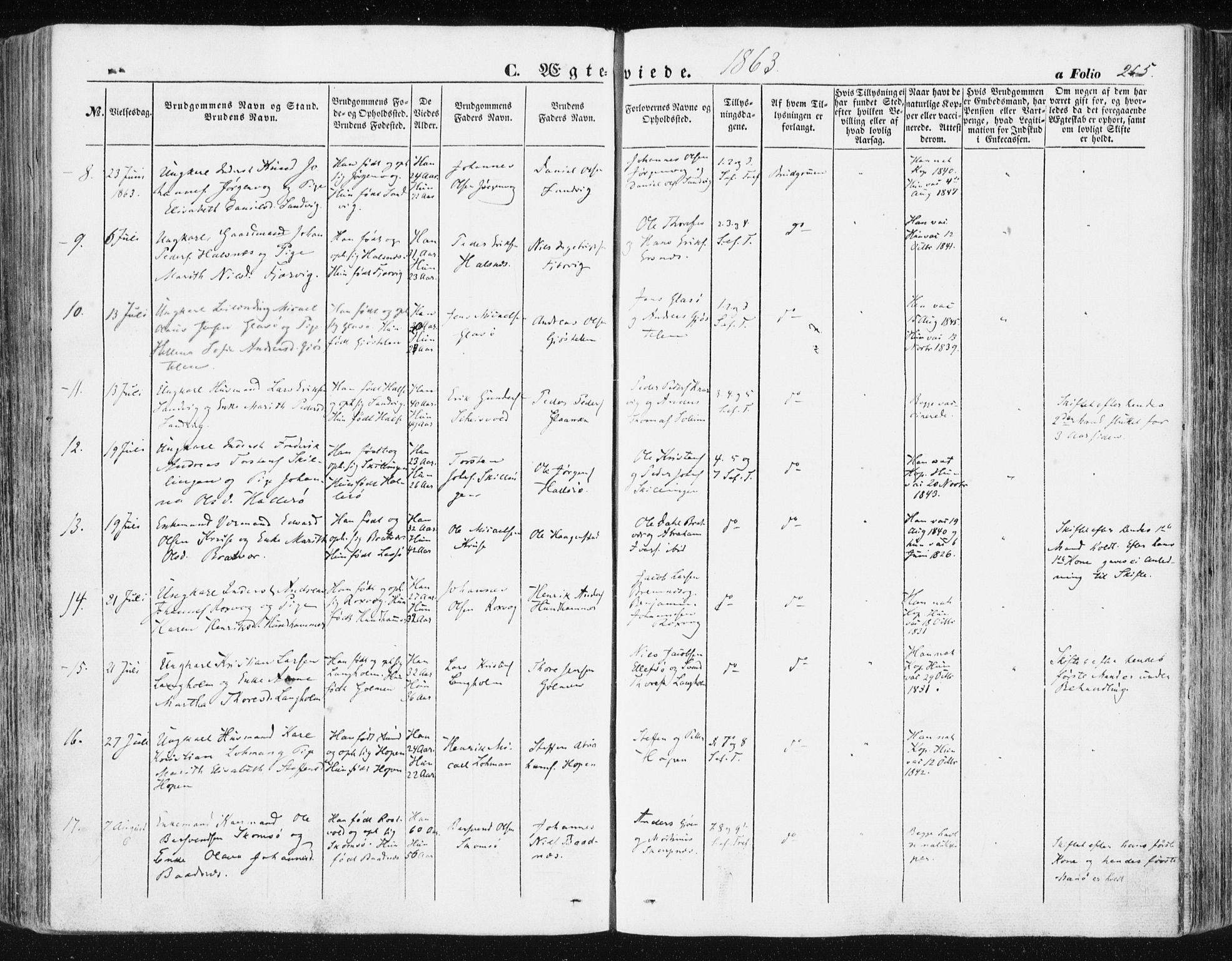 Ministerialprotokoller, klokkerbøker og fødselsregistre - Møre og Romsdal, AV/SAT-A-1454/581/L0937: Parish register (official) no. 581A05, 1853-1872, p. 265