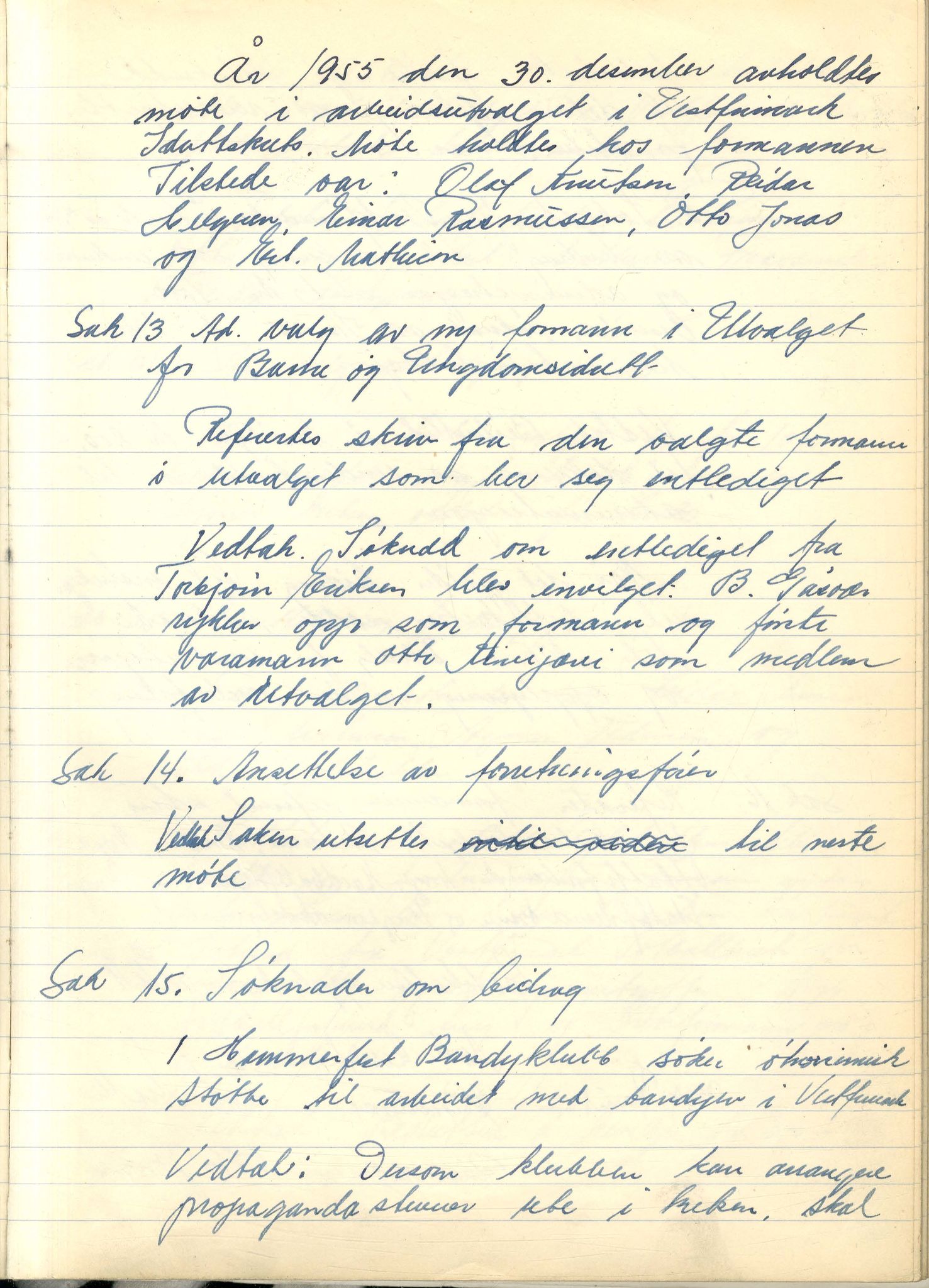 Vest-Finnmark Idrettskrets, FMFB/A-1042/A/Aa/L0002: Møteprotokoll for styre, kretsting og arbeidsutvalg, 1951-1961, p. 121