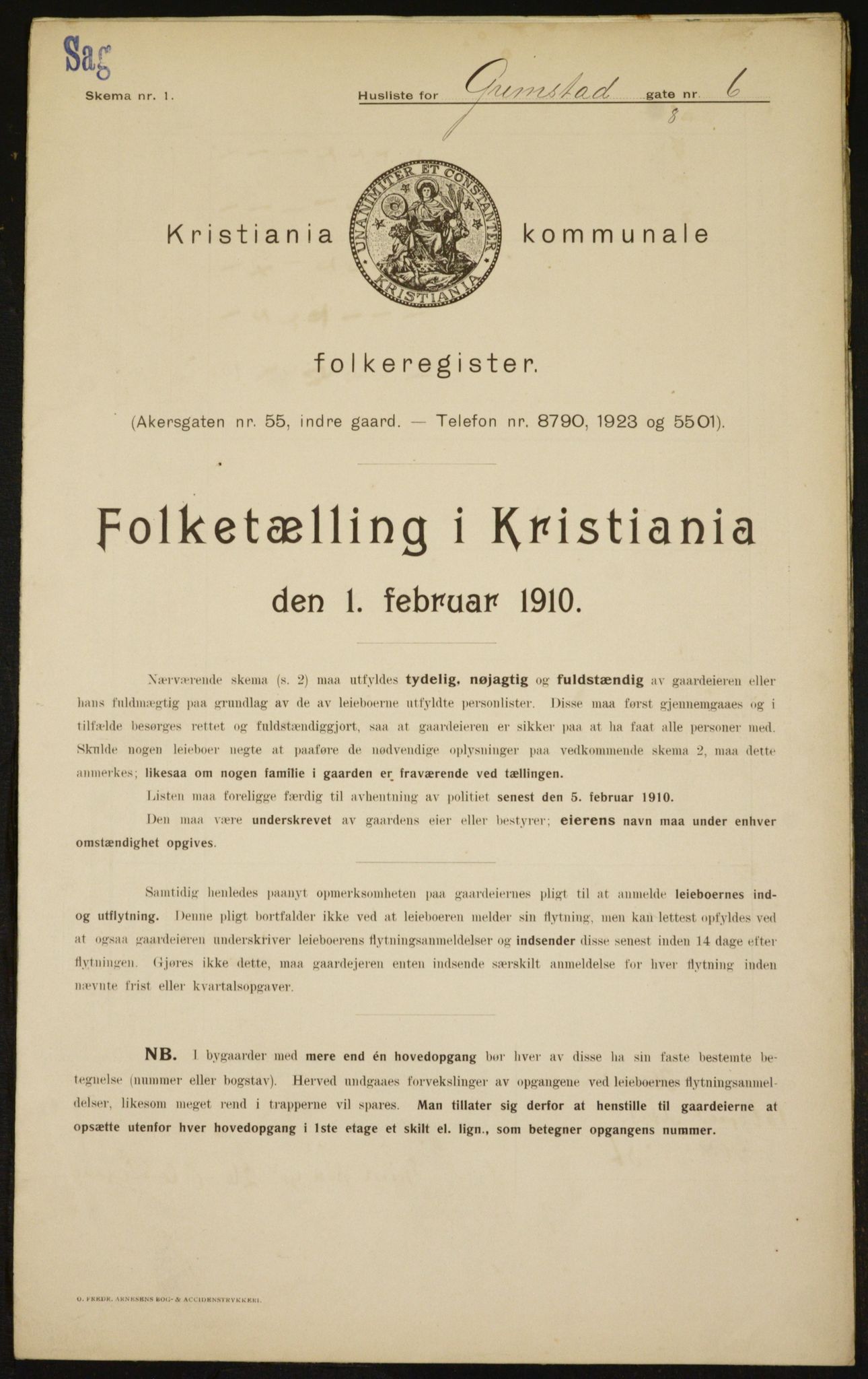 OBA, Municipal Census 1910 for Kristiania, 1910, p. 28449