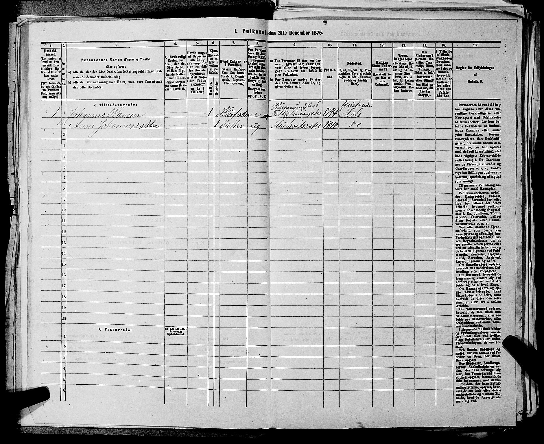 SAKO, 1875 census for 0612P Hole, 1875, p. 1387