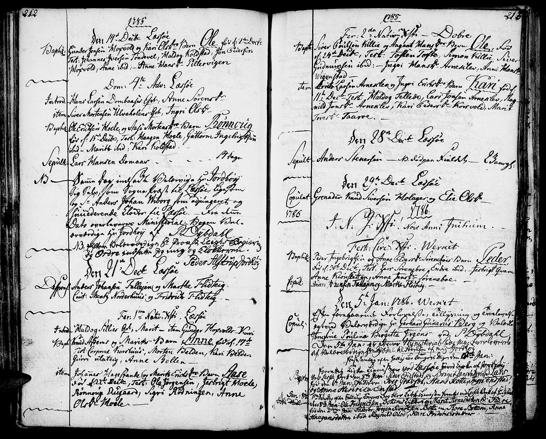 Lesja prestekontor, AV/SAH-PREST-068/H/Ha/Haa/L0003: Parish register (official) no. 3, 1777-1819, p. 212-213
