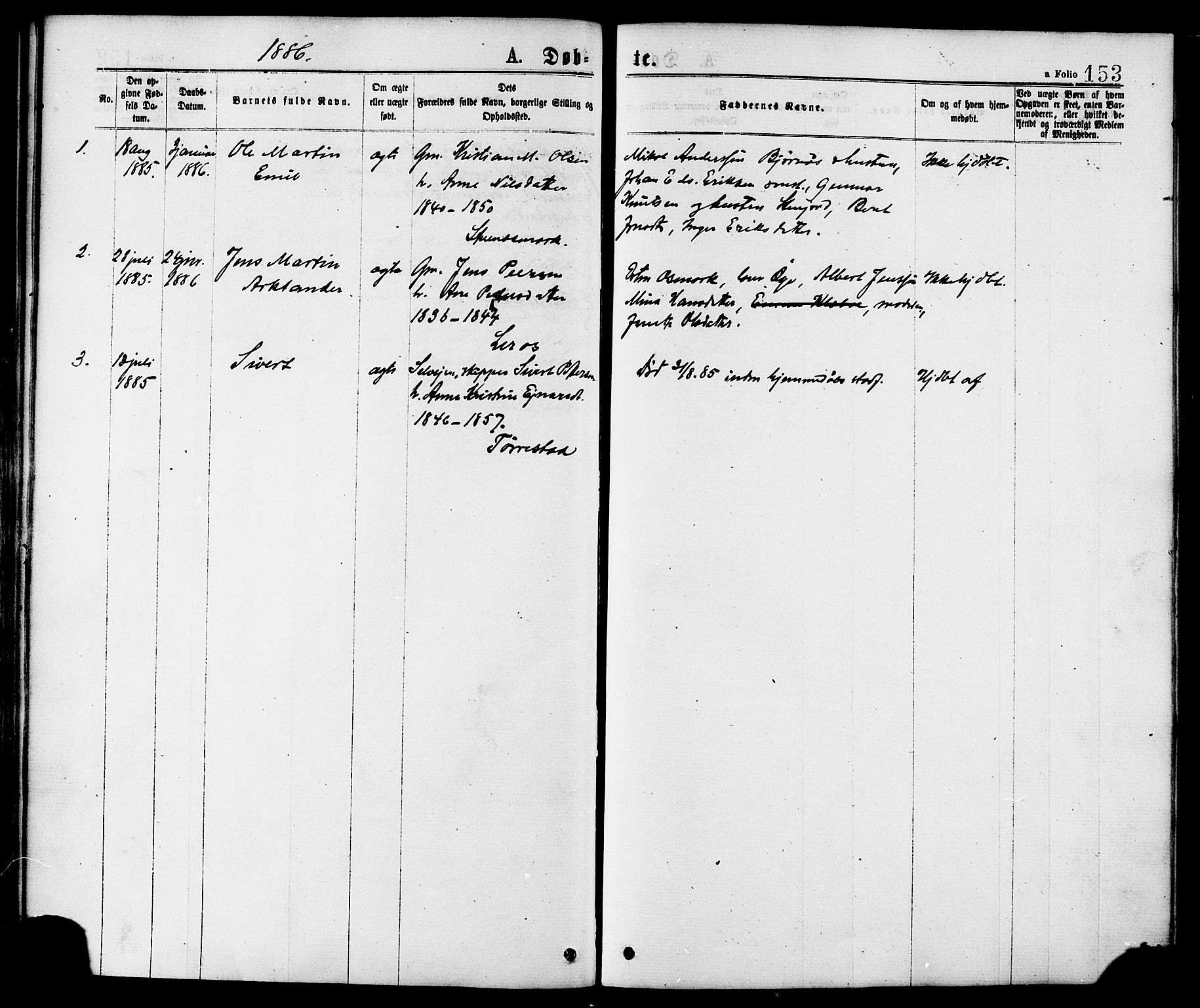 Ministerialprotokoller, klokkerbøker og fødselsregistre - Nordland, SAT/A-1459/863/L0897: Parish register (official) no. 863A09, 1872-1886, p. 153
