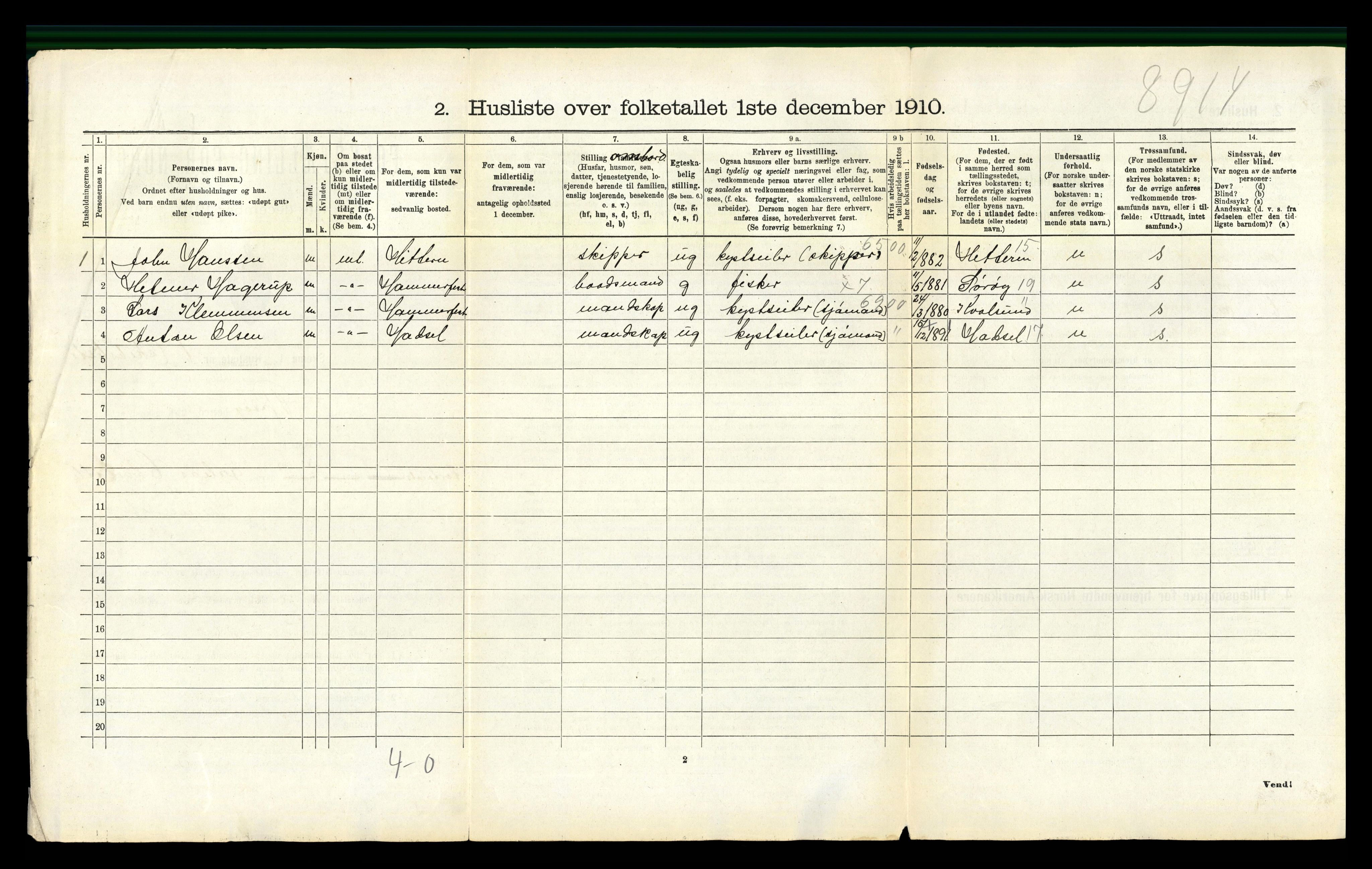 RA, 1910 census for Rødøy, 1910, p. 634