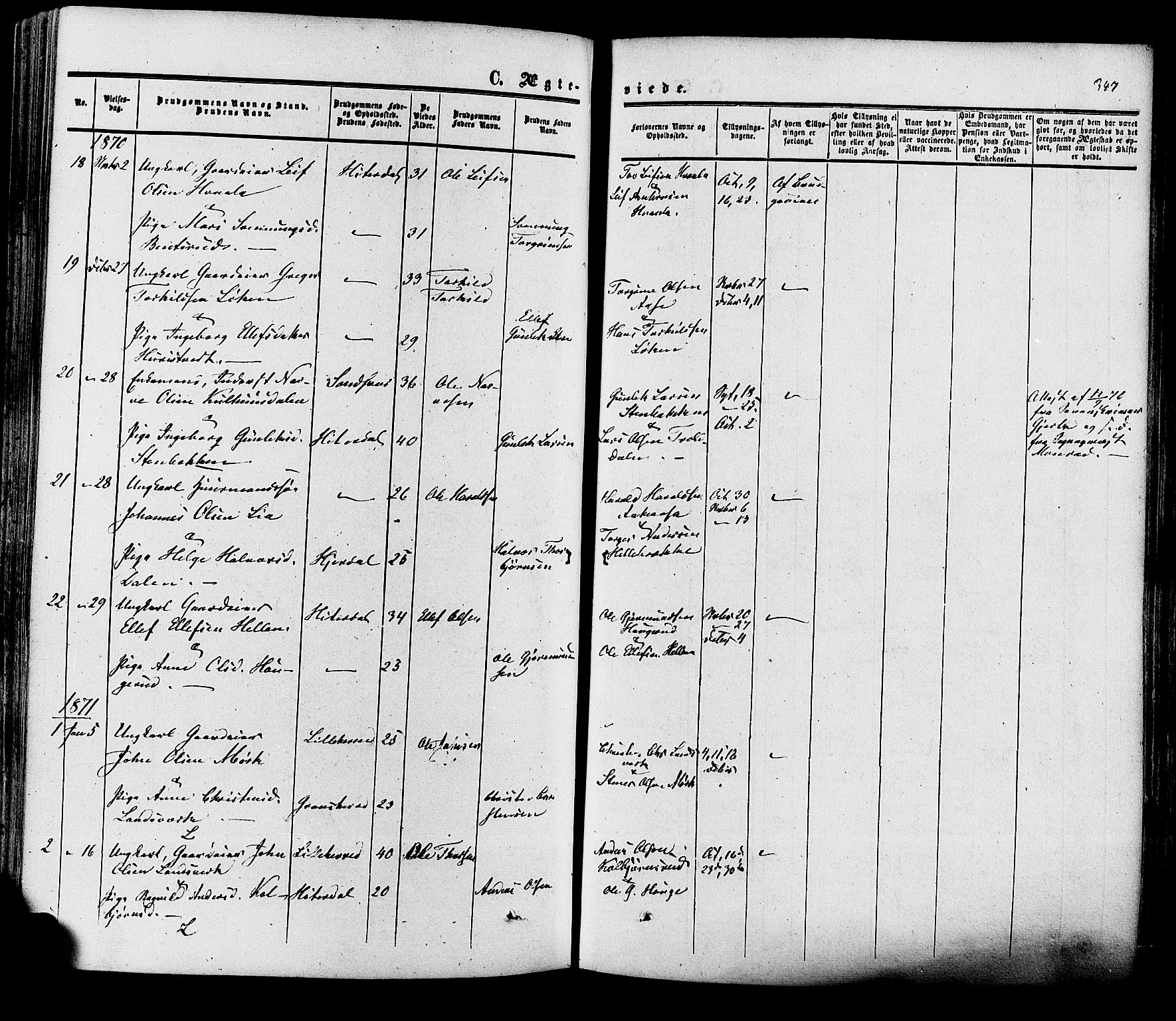 Heddal kirkebøker, SAKO/A-268/F/Fa/L0007: Parish register (official) no. I 7, 1855-1877, p. 347