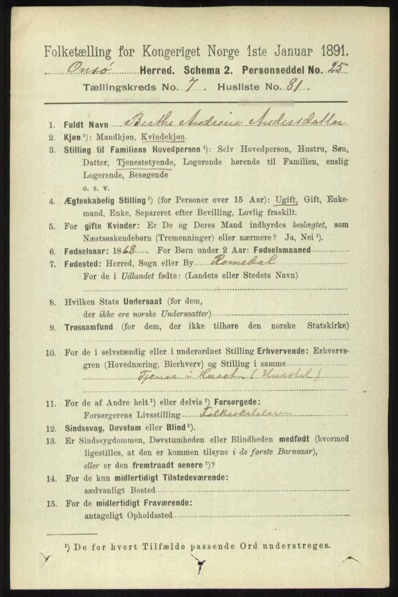 RA, 1891 census for 0134 Onsøy, 1891, p. 7291