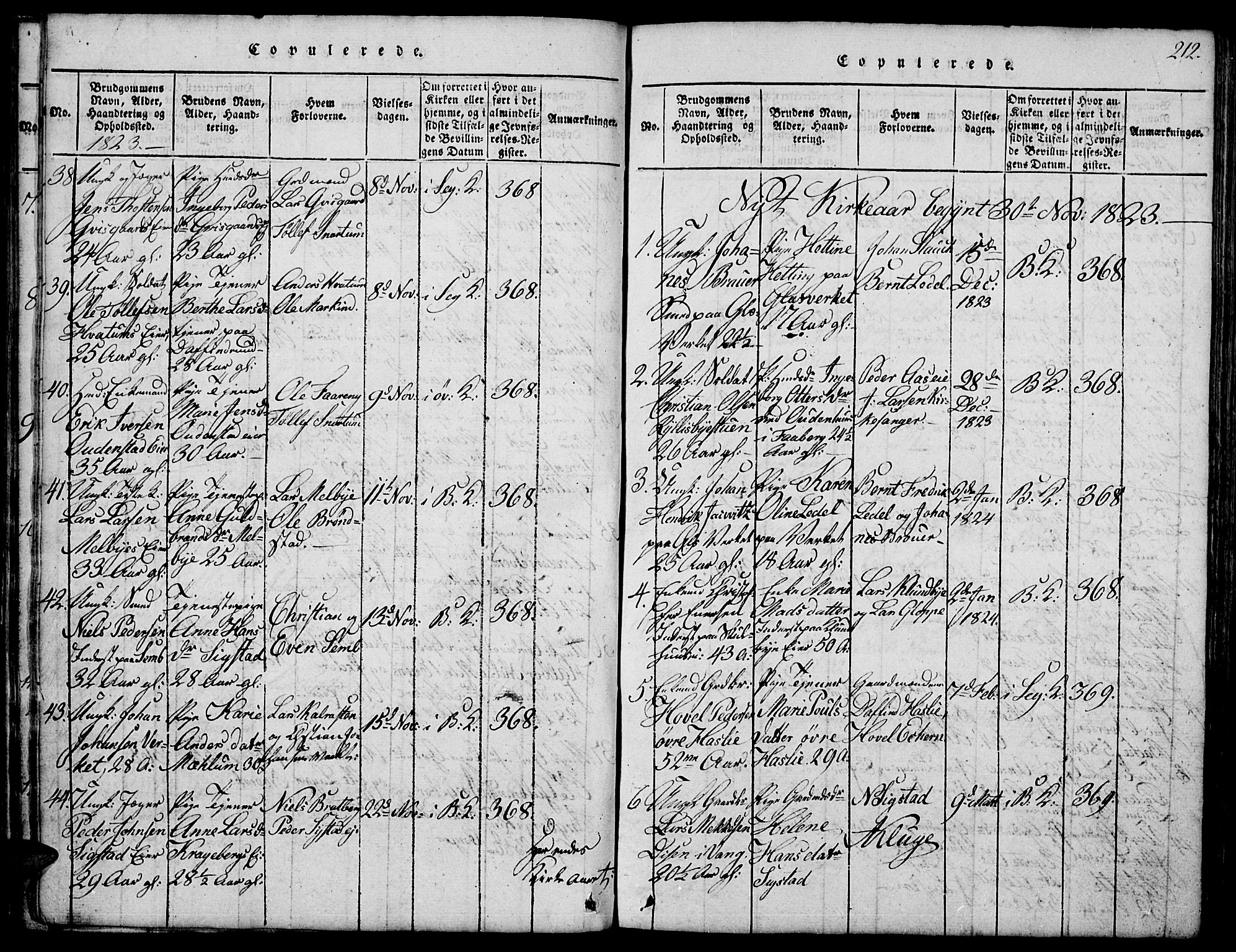 Biri prestekontor, SAH/PREST-096/H/Ha/Hab/L0001: Parish register (copy) no. 1, 1814-1828, p. 212