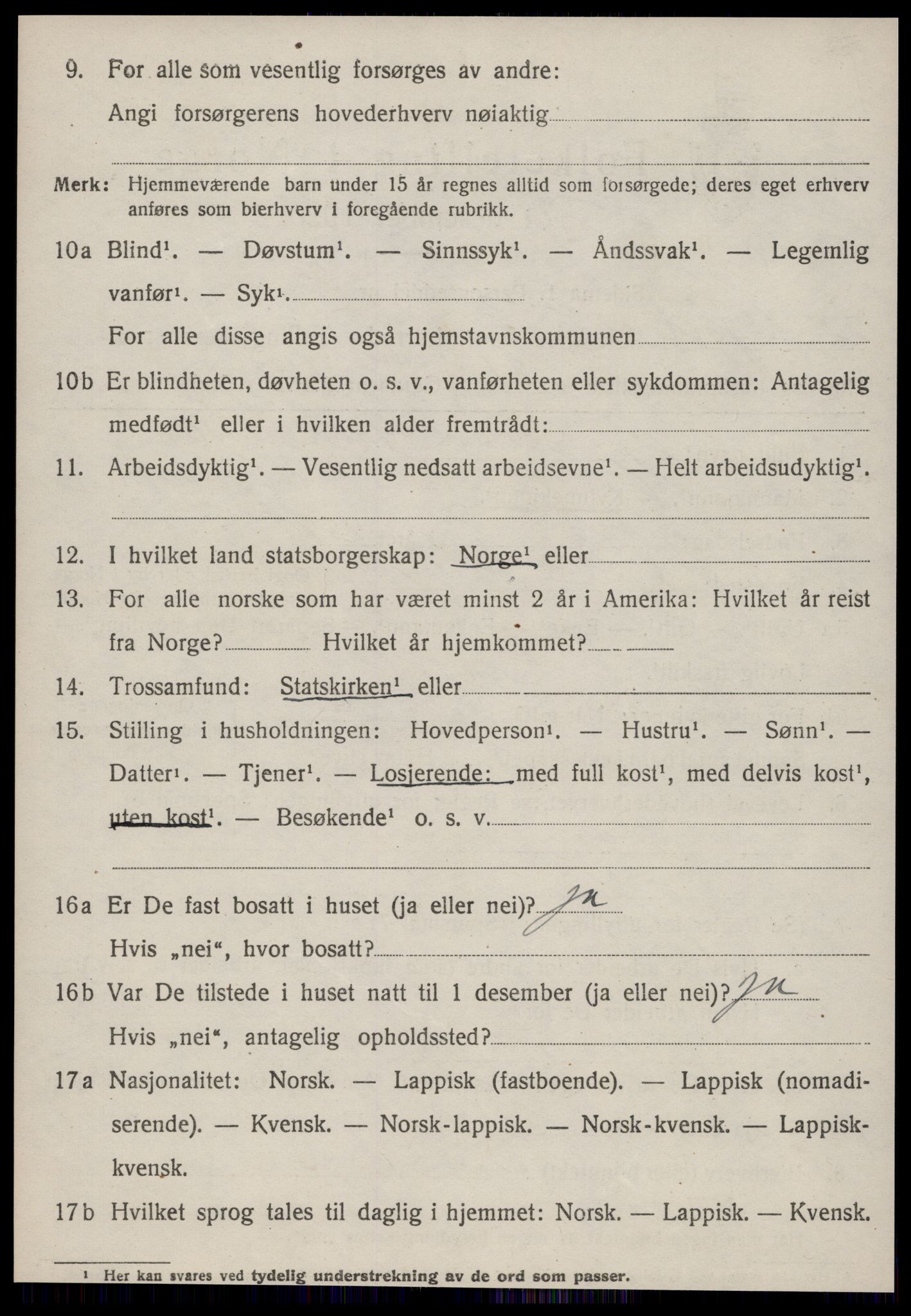 SAT, 1920 census for Oppdal, 1920, p. 9582