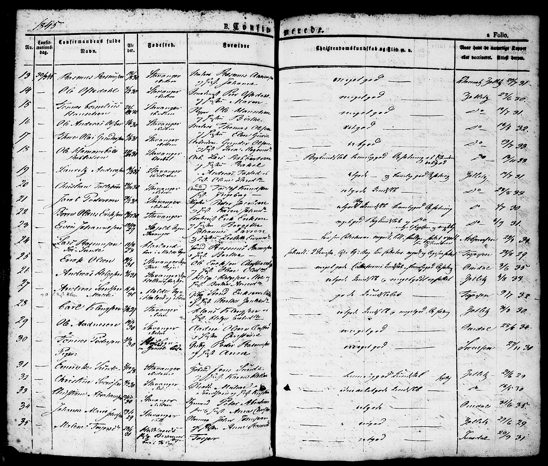 Domkirken sokneprestkontor, AV/SAST-A-101812/001/30/30BA/L0011: Parish register (official) no. A 11, 1832-1856