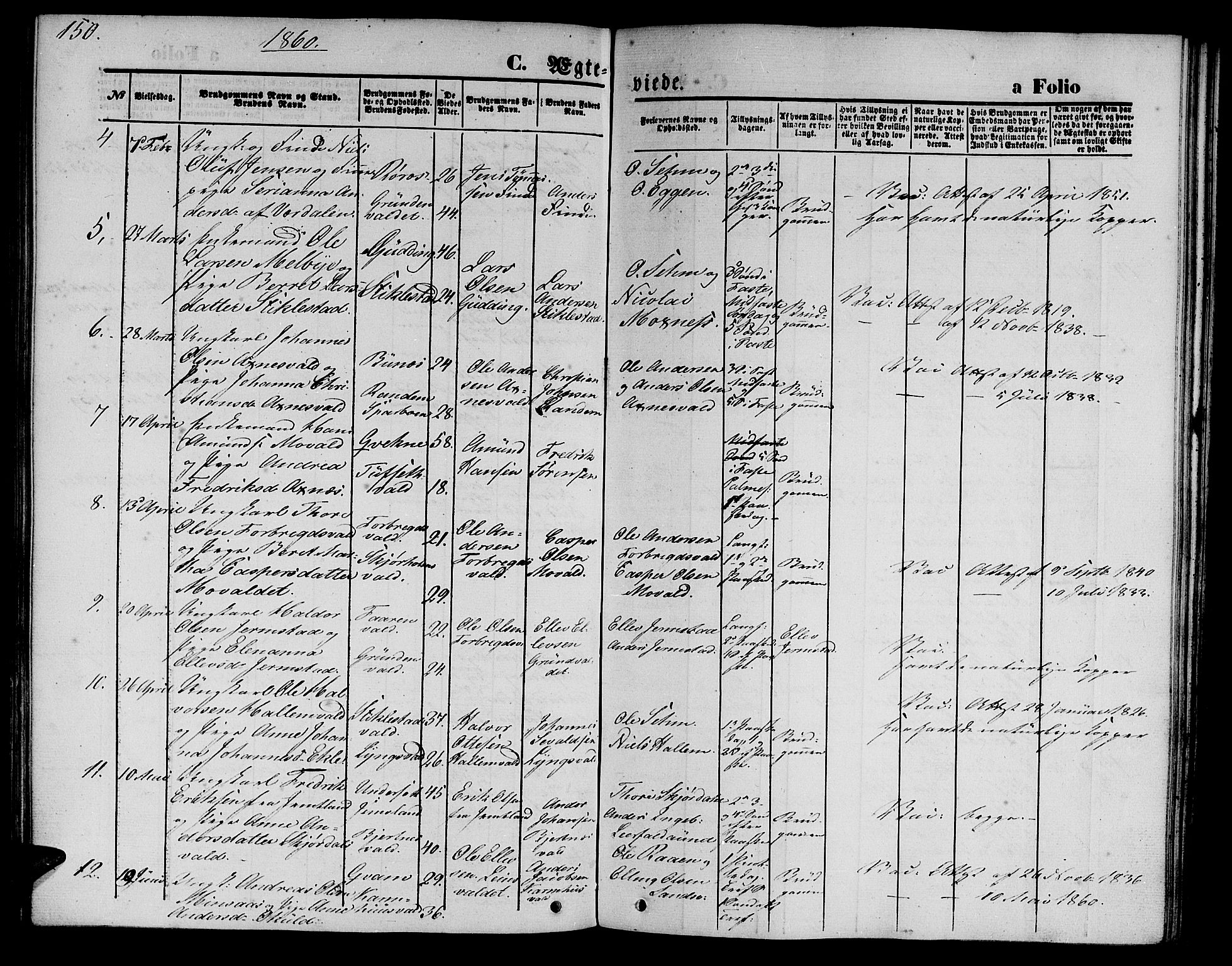 Ministerialprotokoller, klokkerbøker og fødselsregistre - Nord-Trøndelag, SAT/A-1458/723/L0254: Parish register (copy) no. 723C02, 1858-1868, p. 150