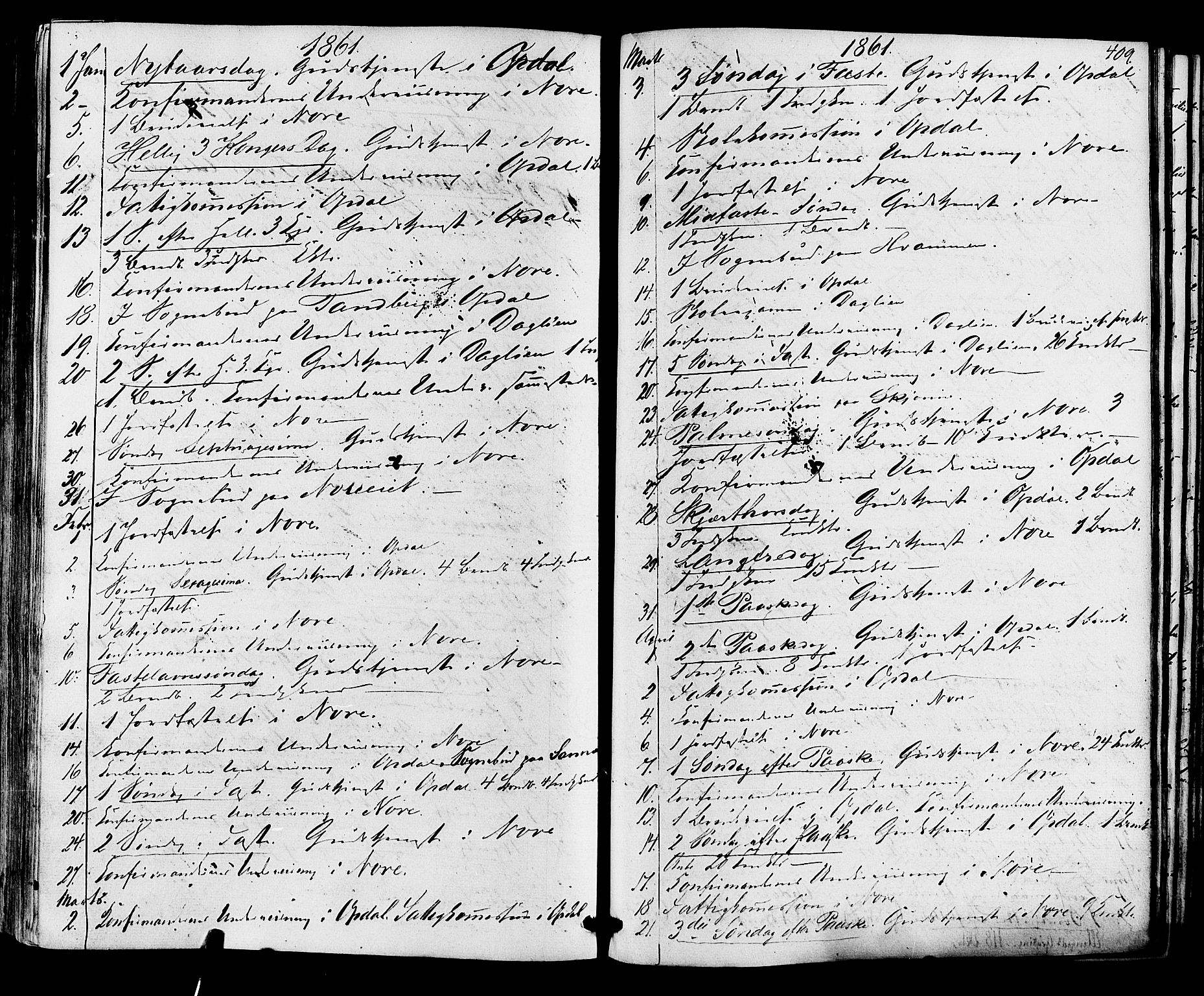 Nore kirkebøker, SAKO/A-238/F/Fa/L0003: Parish register (official) no. I 3, 1858-1866, p. 409