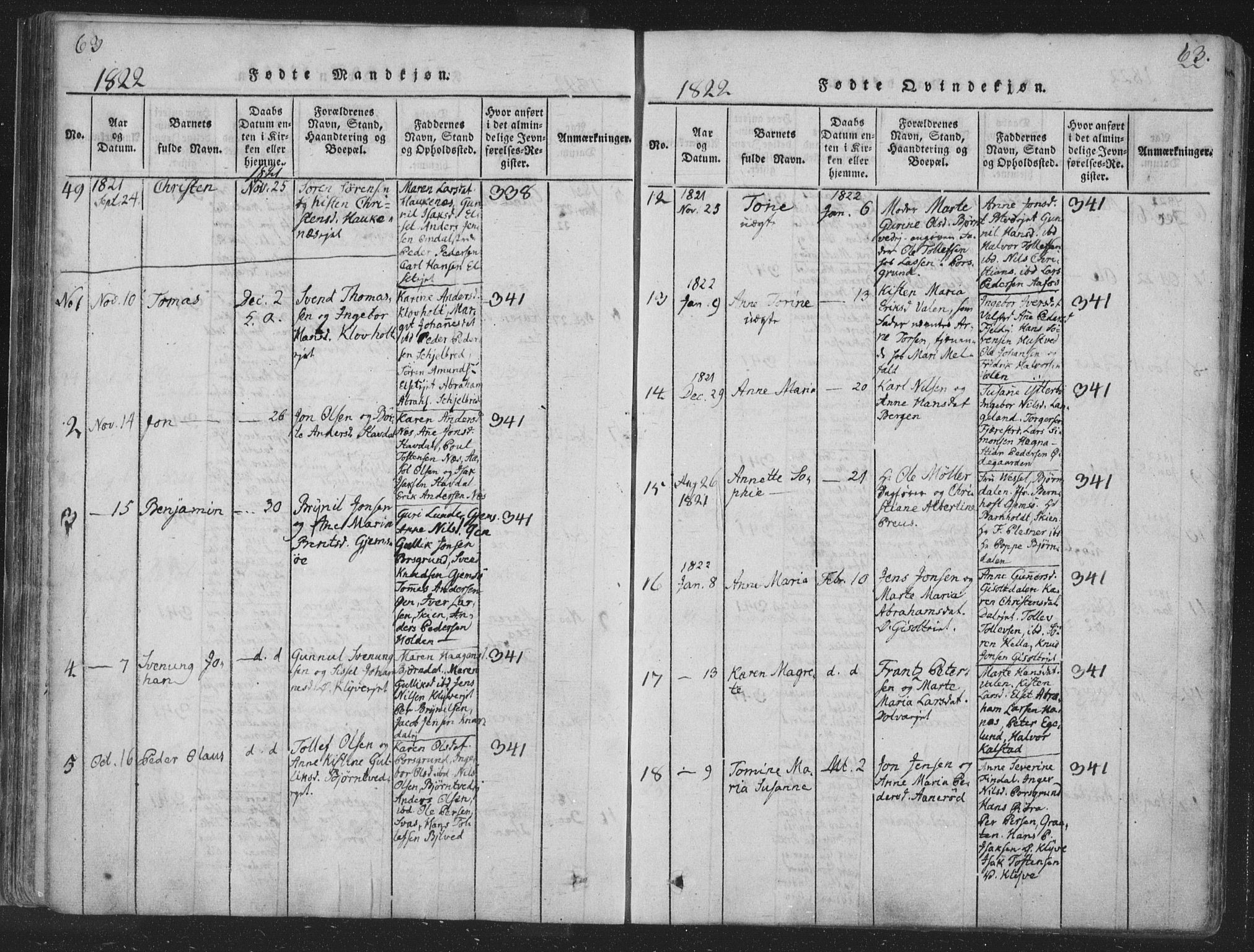 Solum kirkebøker, SAKO/A-306/F/Fa/L0004: Parish register (official) no. I 4, 1814-1833, p. 63