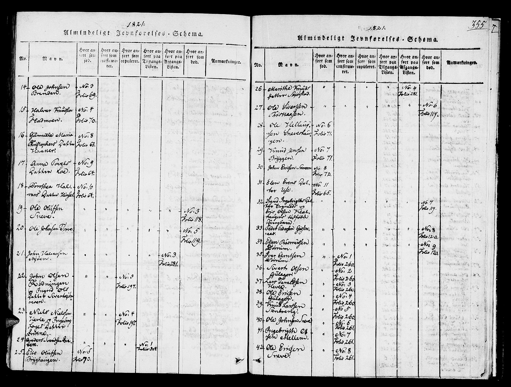 Ministerialprotokoller, klokkerbøker og fødselsregistre - Sør-Trøndelag, AV/SAT-A-1456/678/L0895: Parish register (official) no. 678A05 /1, 1816-1821, p. 355