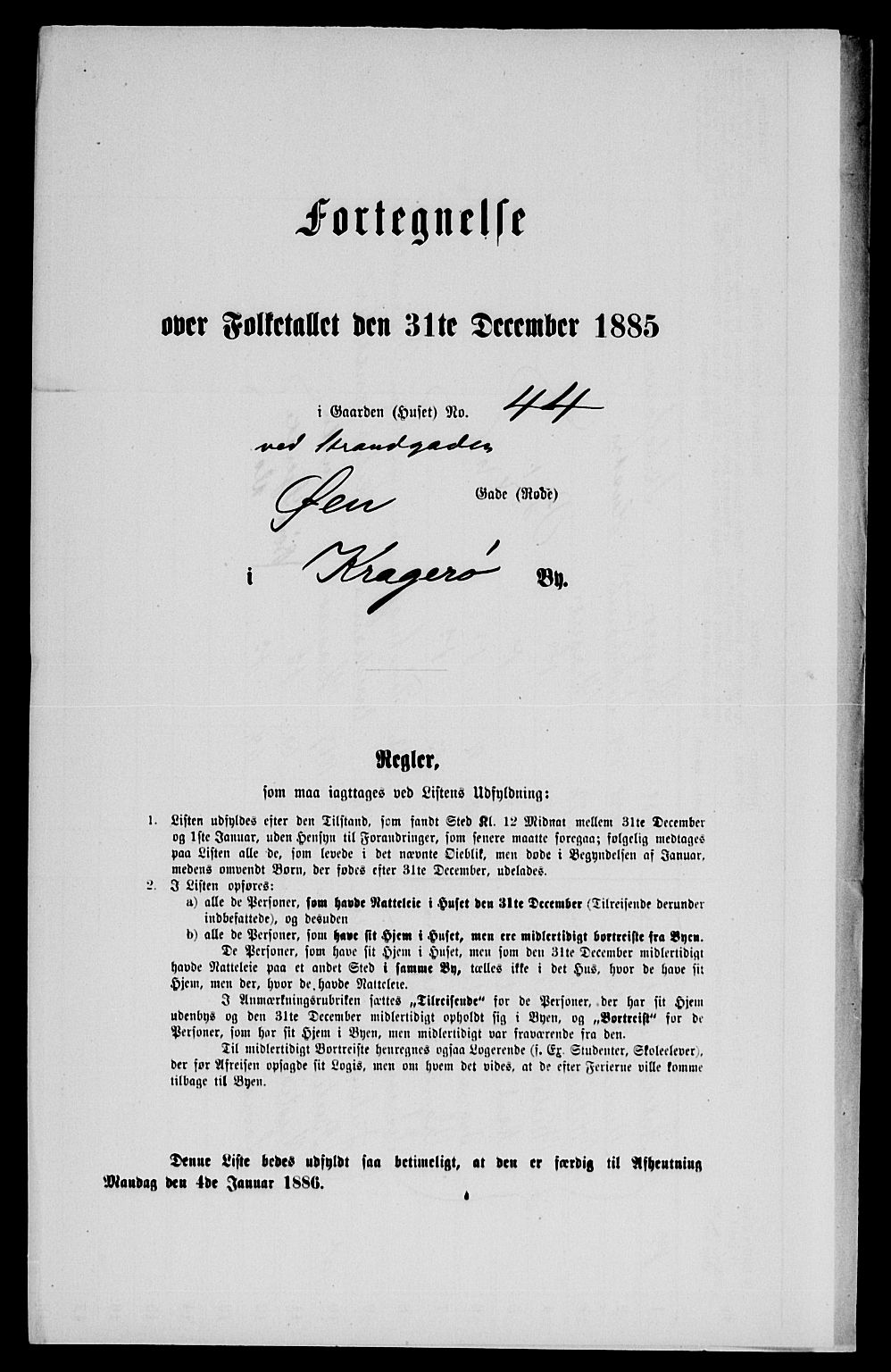 SAKO, 1885 census for 0801 Kragerø, 1885, p. 546