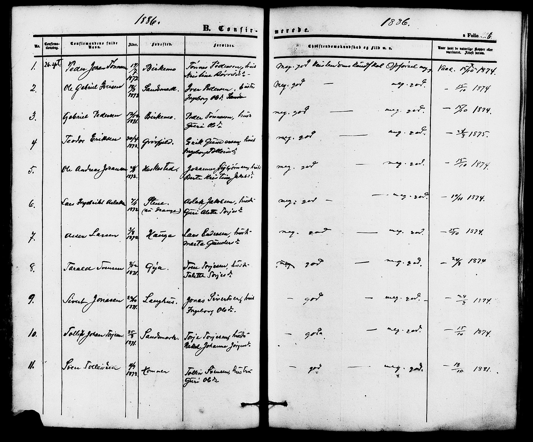 Lund sokneprestkontor, AV/SAST-A-101809/S06/L0010: Parish register (official) no. A 9, 1854-1886, p. 226