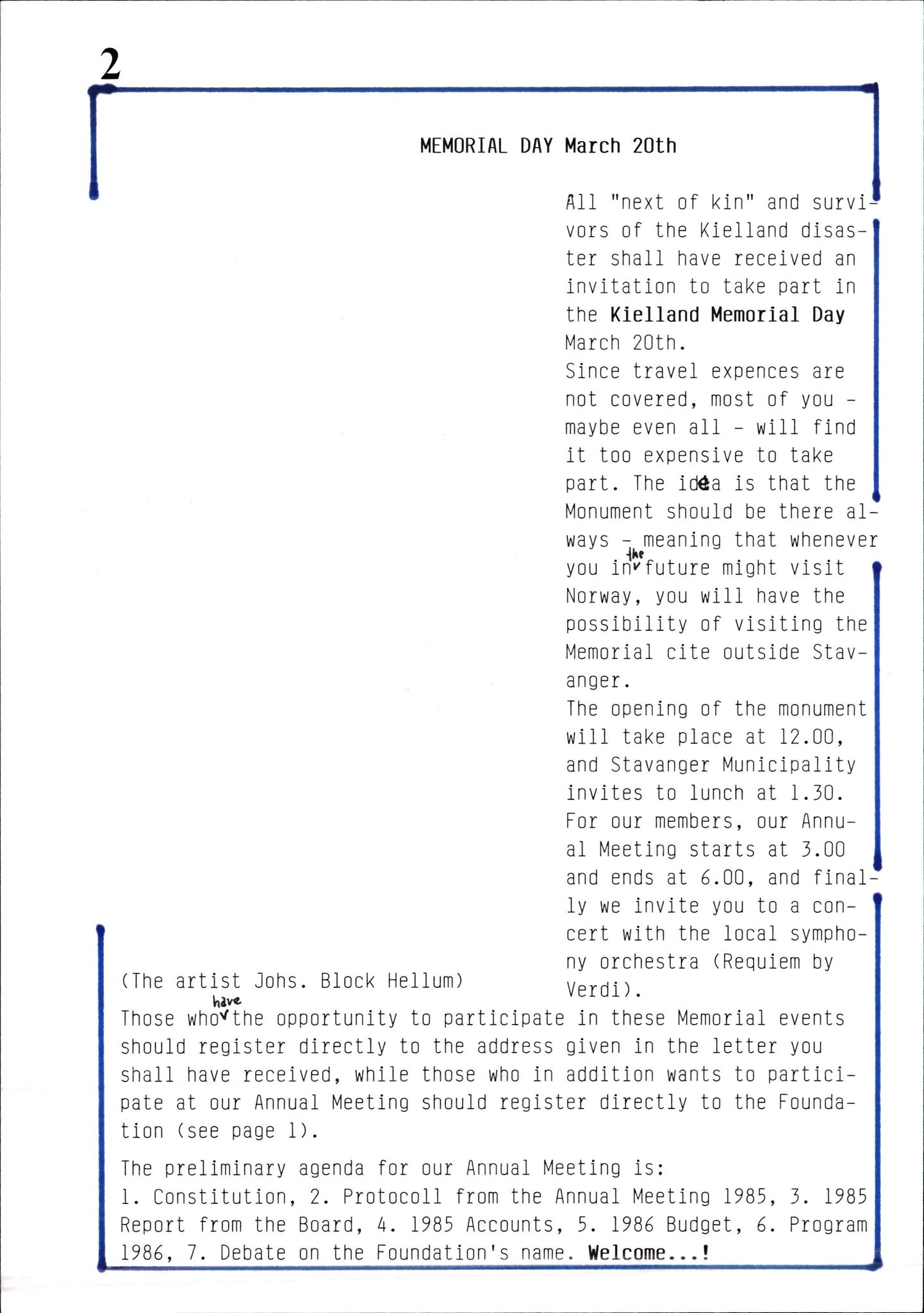 Pa 1660 - Kielland- fondet, AV/SAST-A-102242/X/Xa/L0001: Rapport til overlevende og etterlatte/ Kielland Bulletin, 1980-1998