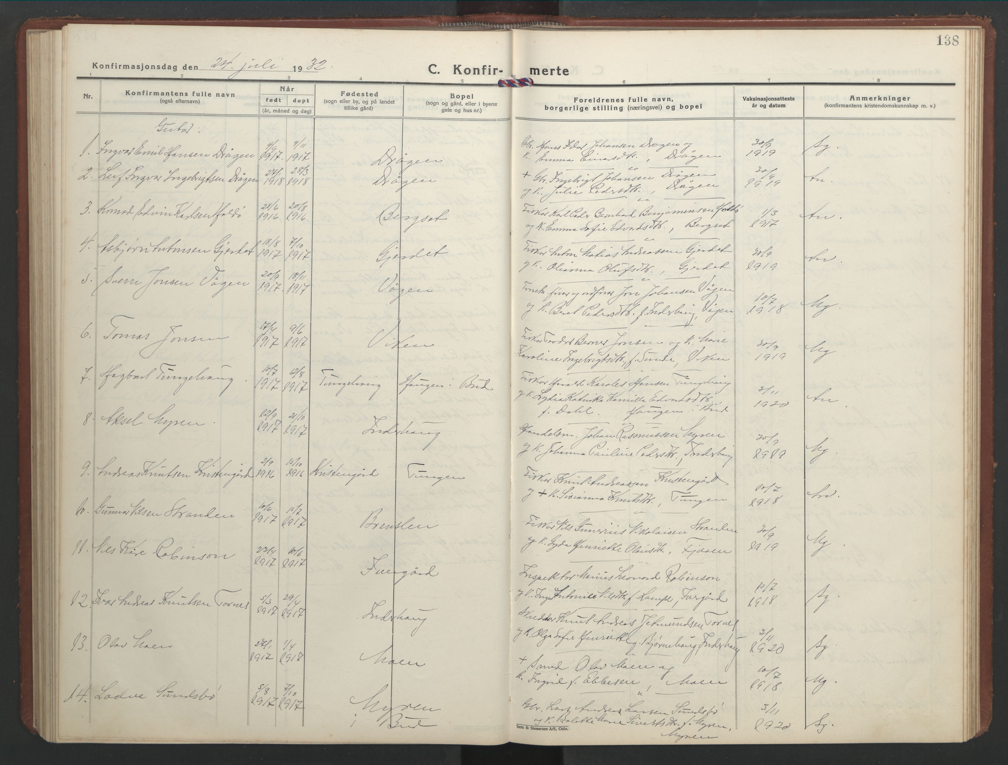 Ministerialprotokoller, klokkerbøker og fødselsregistre - Møre og Romsdal, AV/SAT-A-1454/566/L0775: Parish register (copy) no. 566C04, 1930-1946, p. 138