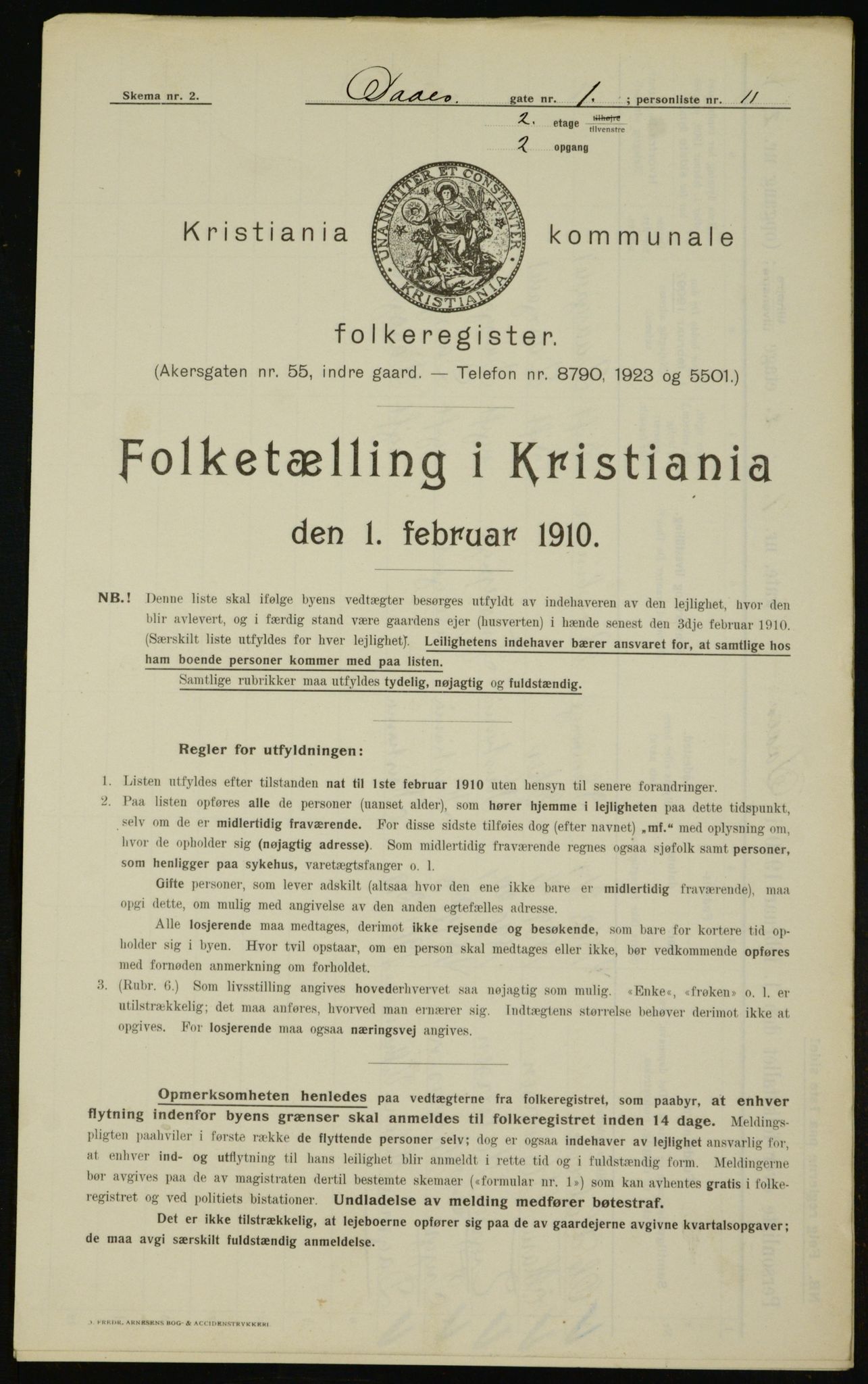 OBA, Municipal Census 1910 for Kristiania, 1910, p. 16948