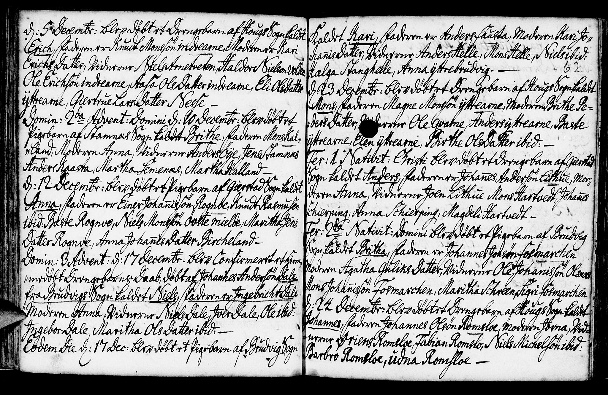 Haus sokneprestembete, AV/SAB-A-75601/H/Haa: Parish register (official) no. A 6, 1748-1758, p. 62