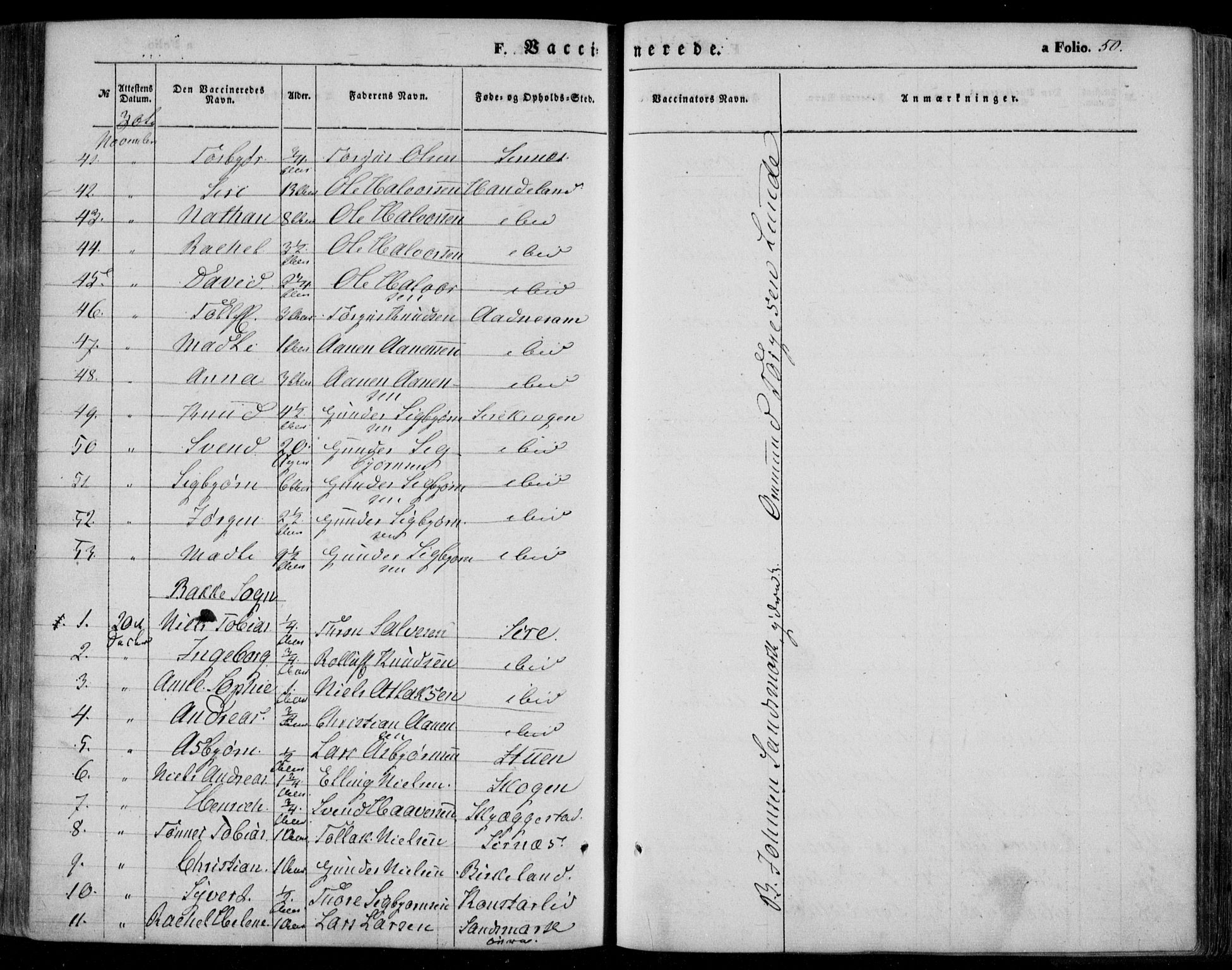 Bakke sokneprestkontor, AV/SAK-1111-0002/F/Fa/Faa/L0005: Parish register (official) no. A 5, 1847-1855, p. 50