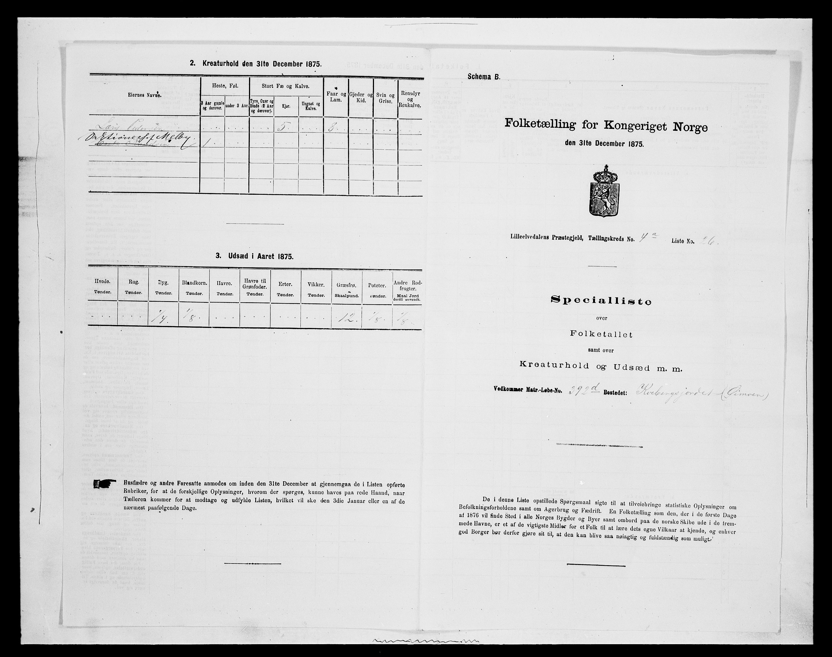 SAH, 1875 census for 0438P Lille Elvedalen, 1875, p. 410