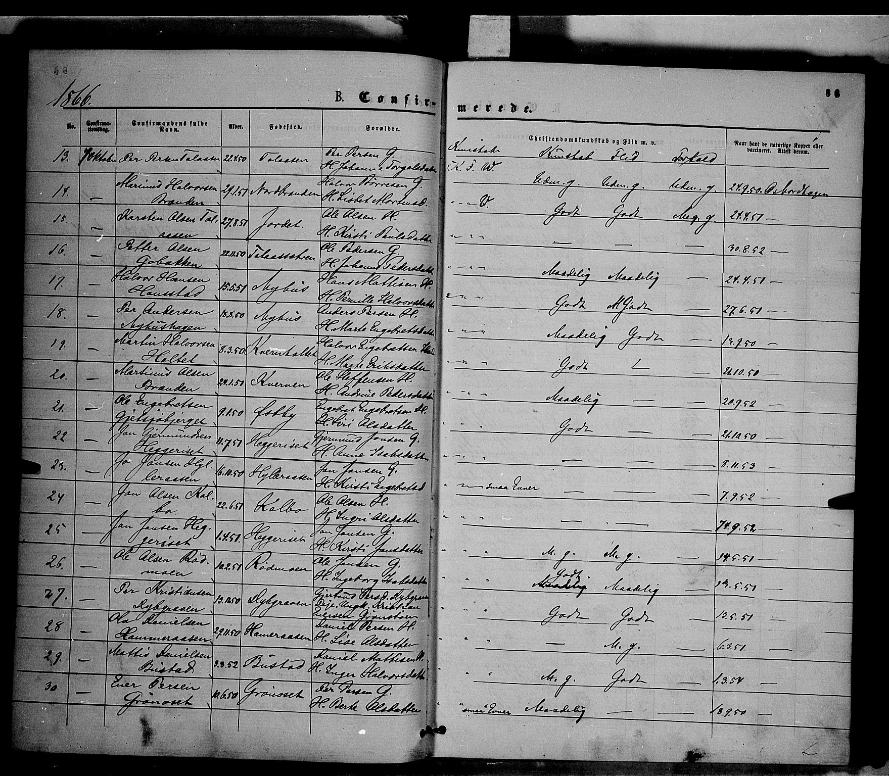 Trysil prestekontor, AV/SAH-PREST-046/H/Ha/Haa/L0006: Parish register (official) no. 6, 1866-1873, p. 86