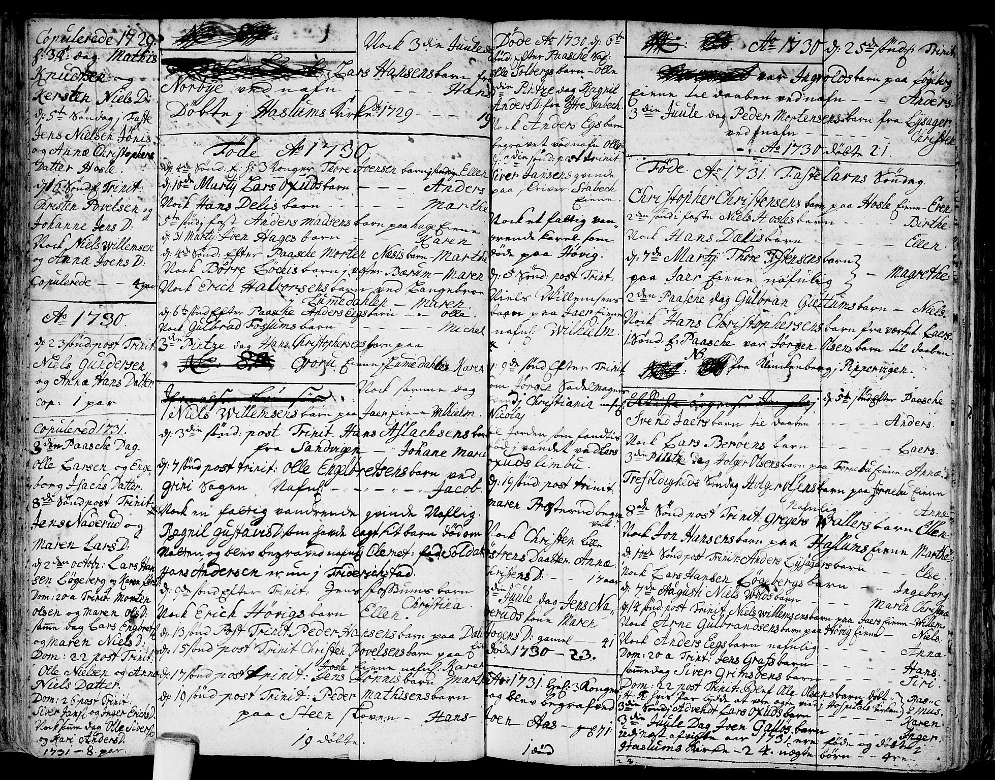 Asker prestekontor Kirkebøker, SAO/A-10256a/F/Fa/L0001: Parish register (official) no. I 1, 1726-1744, p. 24