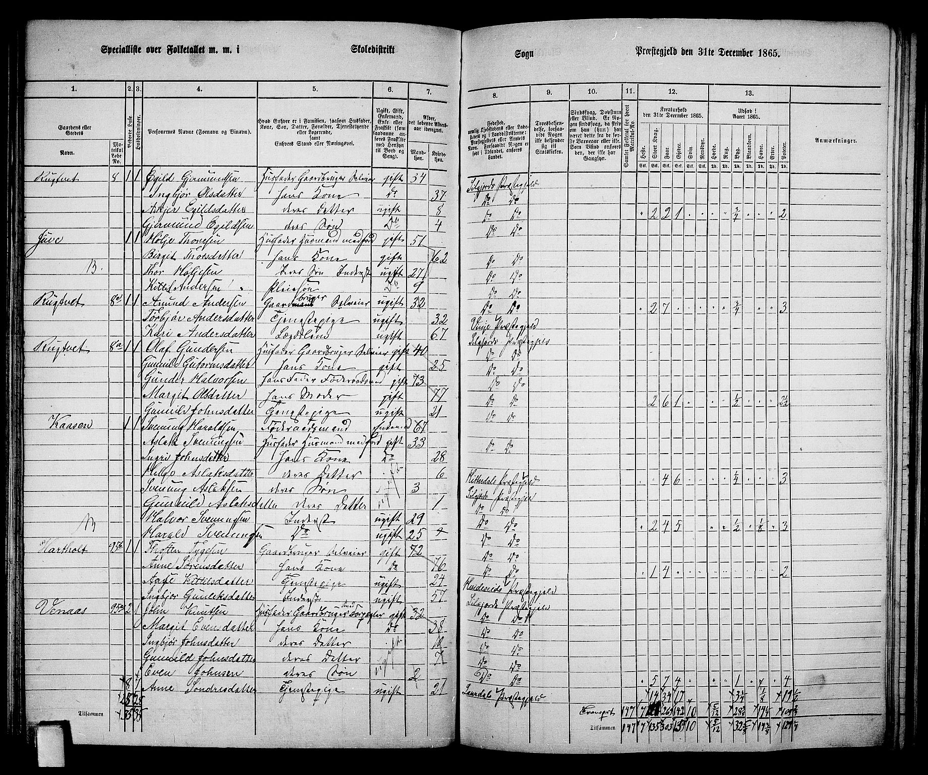 RA, 1865 census for Seljord, 1865, p. 82