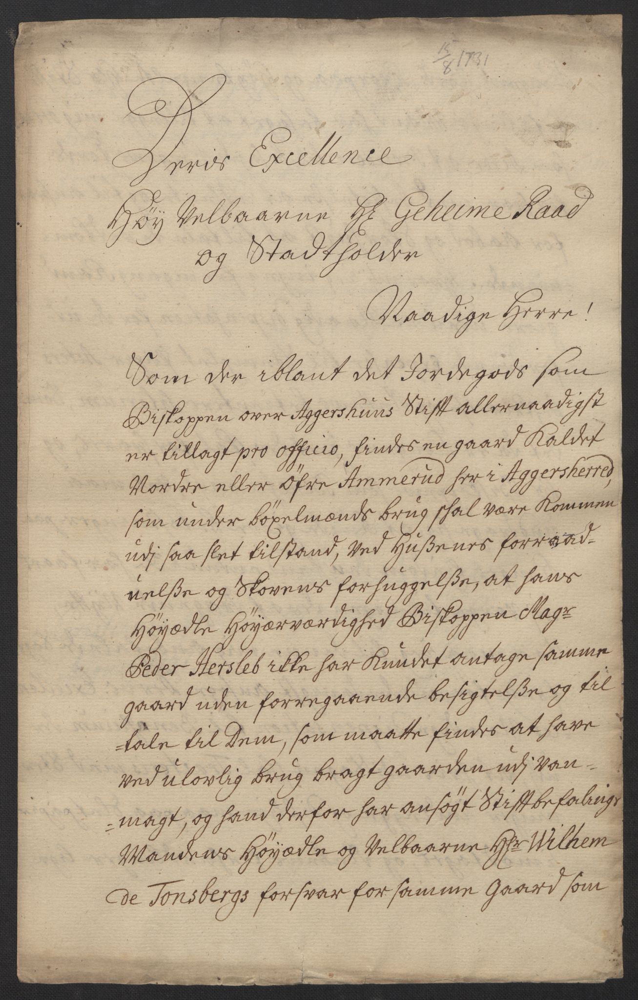 Stattholderembetet 1572-1771, AV/RA-EA-2870/Ef/L0106: Brev fra embetsmenn og andre, 1730-1732, p. 179